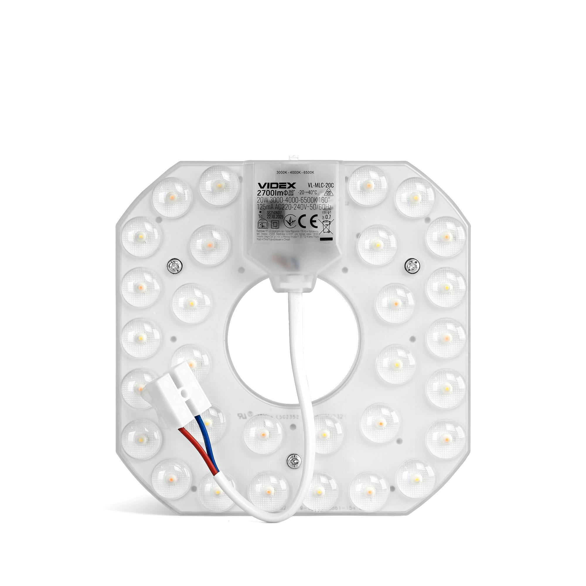 LED модуль для світильників 20W VIDEX VL-MLC-20C 3000-4000-6500K — фото 3 з 11