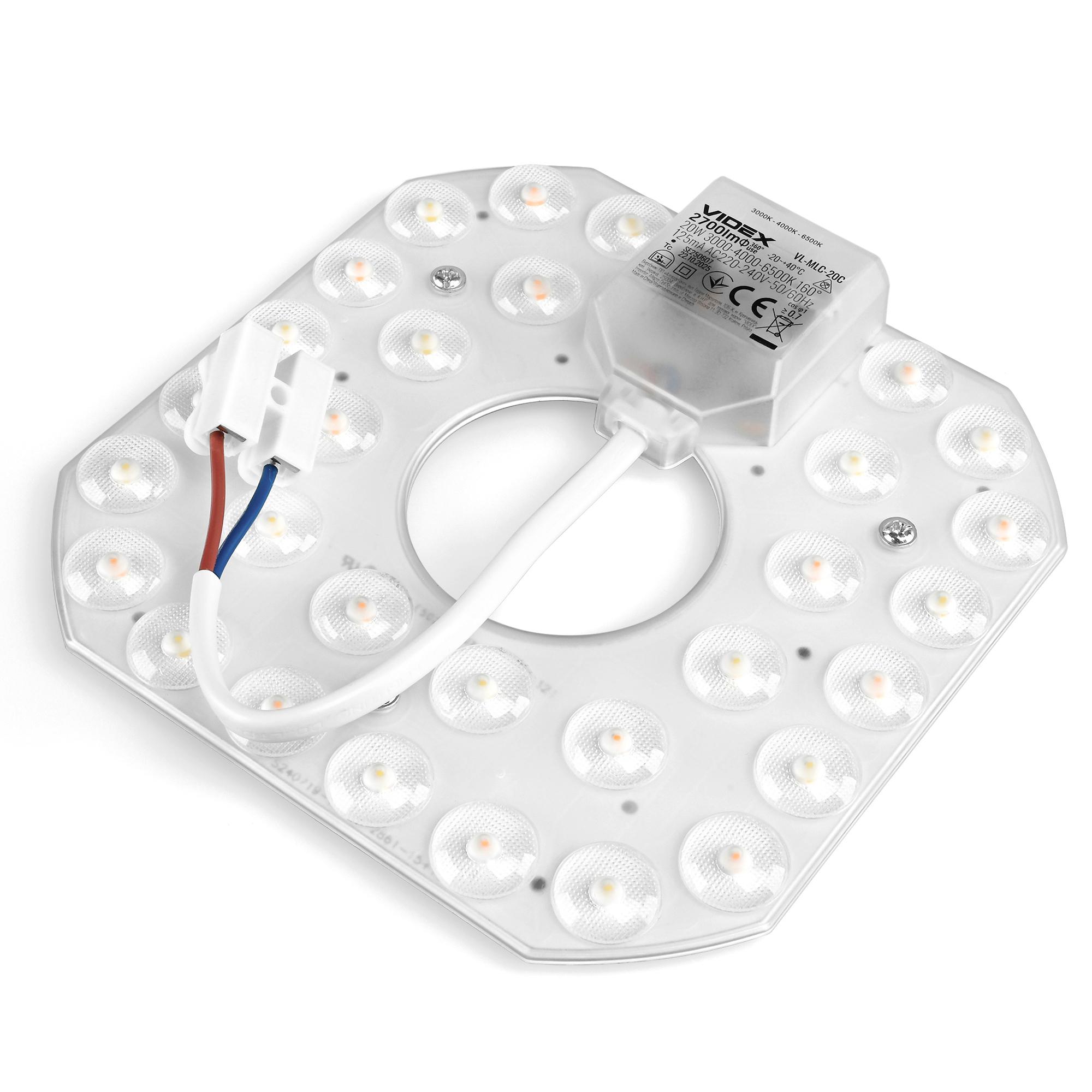 LED модуль для світильників 20W VIDEX VL-MLC-20C 3000-4000-6500K — фото 6 з 11