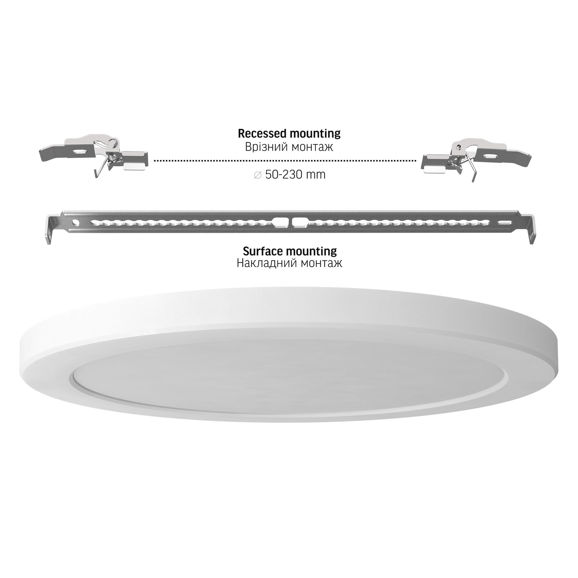 LED світильник круглий VIDEX DL6R 24W 3000K-4000K-6500K White — фото 9 з 11