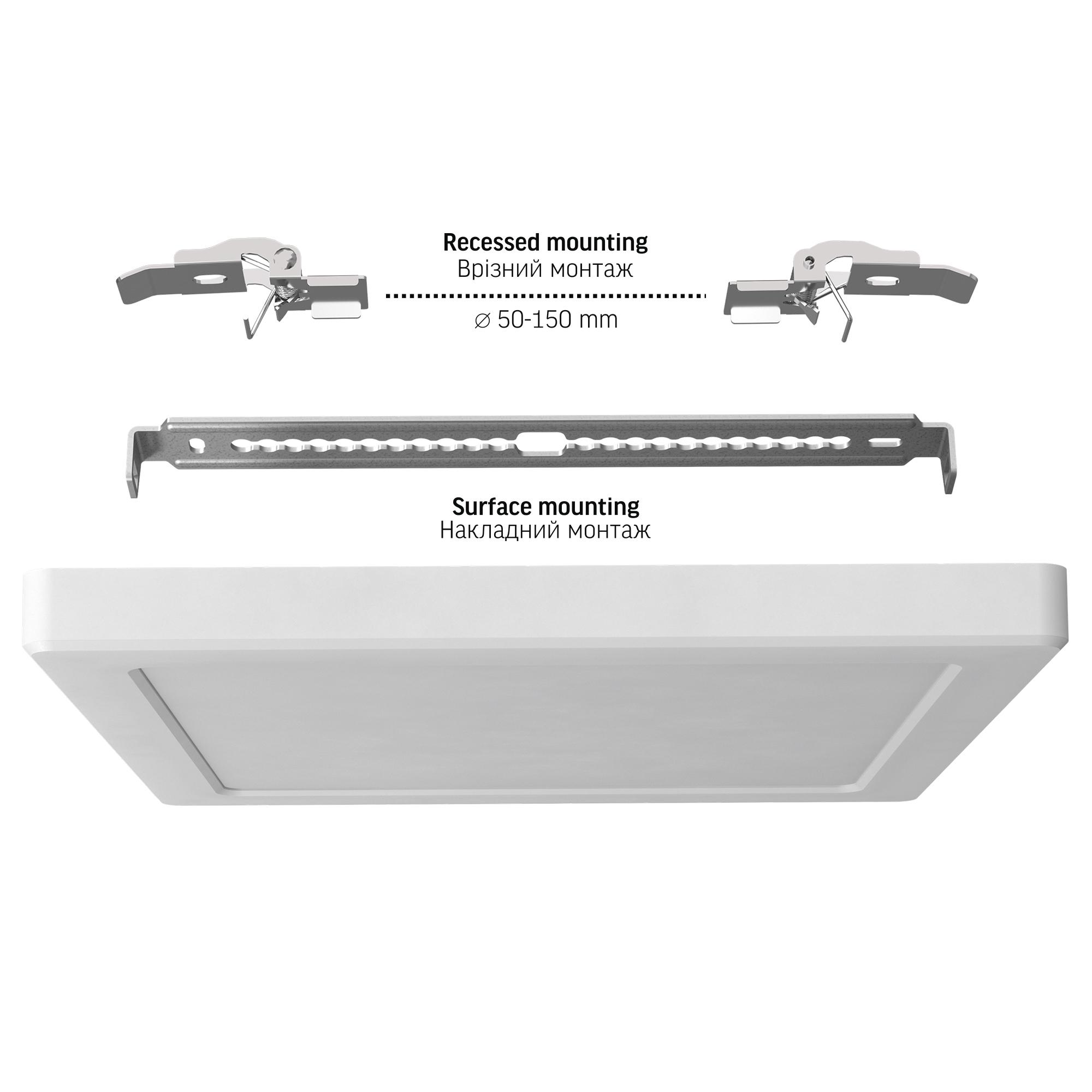 LED світильник квадратний VIDEX DL6S 18W 3000K-4000K-6500K White — фото 10 з 12