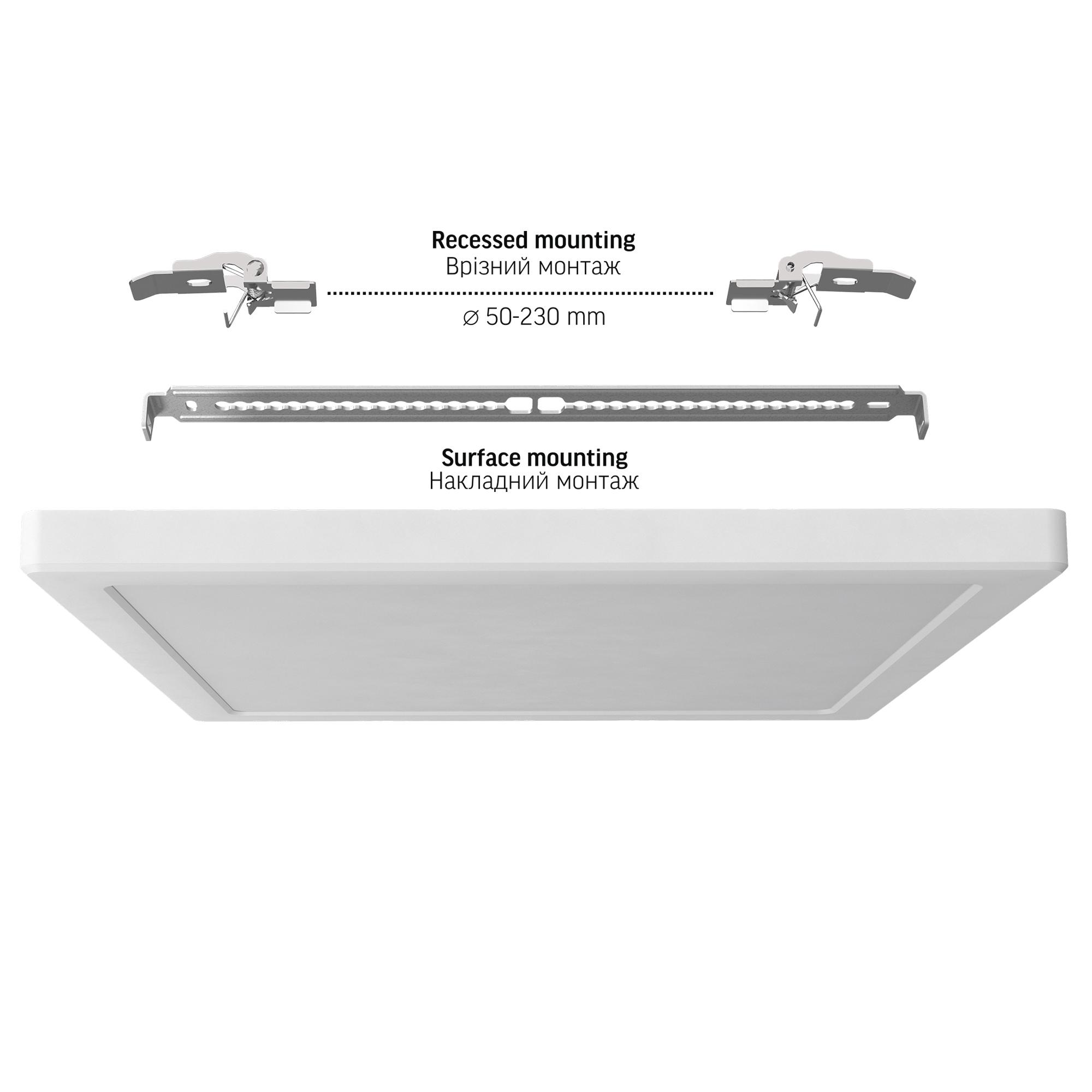 LED світильник квадратний VIDEX DL6S 24W 3000K-4000K-6500K White — фото 9 з 11