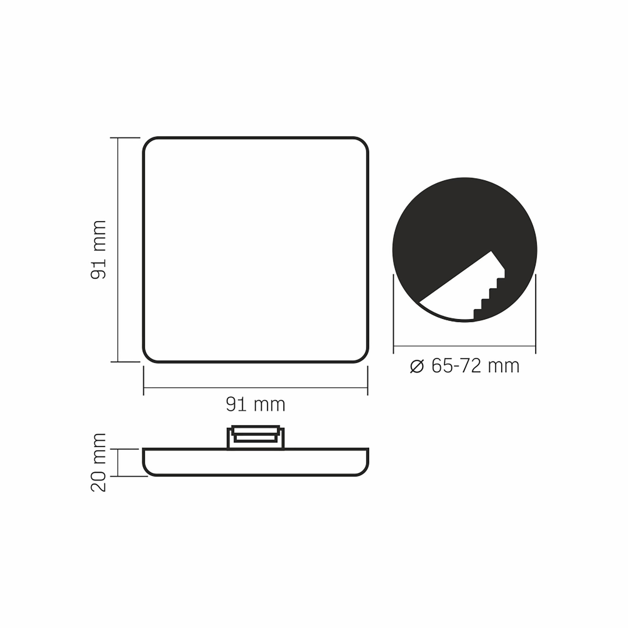 LED світильник безрамковий квадратний VIDEX VLE-DLFS-094 9W 4000K 220V — фото 4 з 4