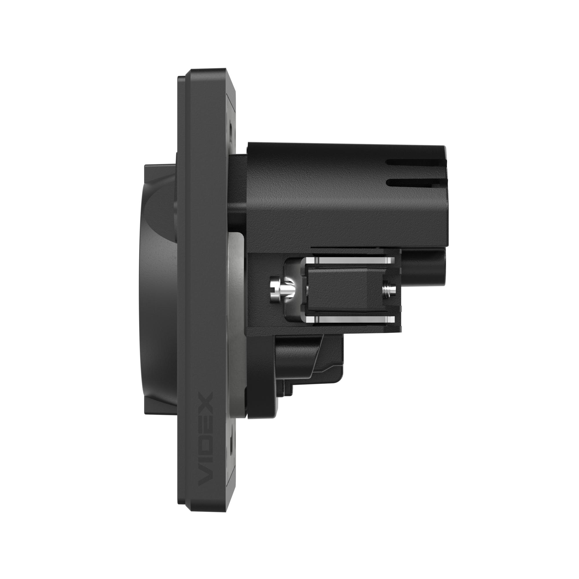 Розетка одинарна із заземленням USB-A+C 20W вугільно-чорна VIDEX NOTA (VF-NT-SK1GUC-BL) — фото 3 з 4