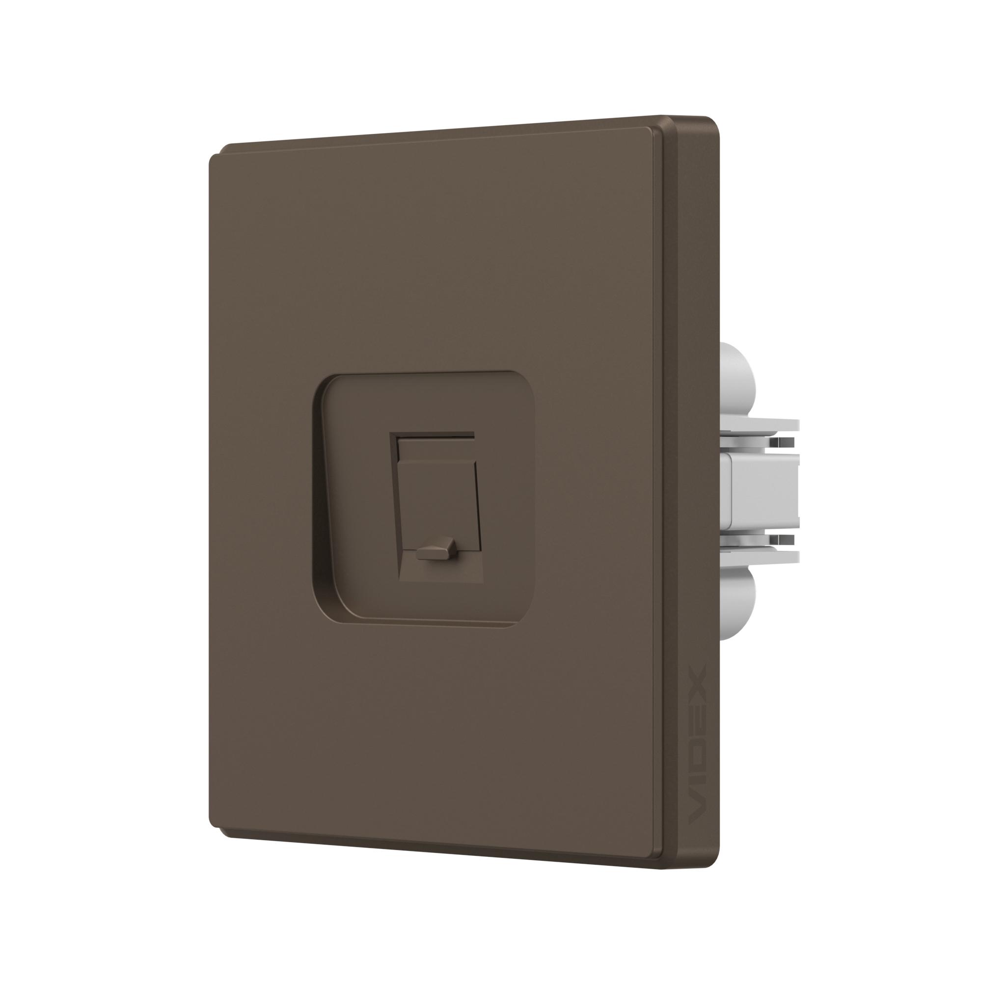 Розетка CAT6e одинарна комп'ютерна мокко VIDEX NOTA (VF-NT-SK1PC6-BR) — фото 1 з 4
