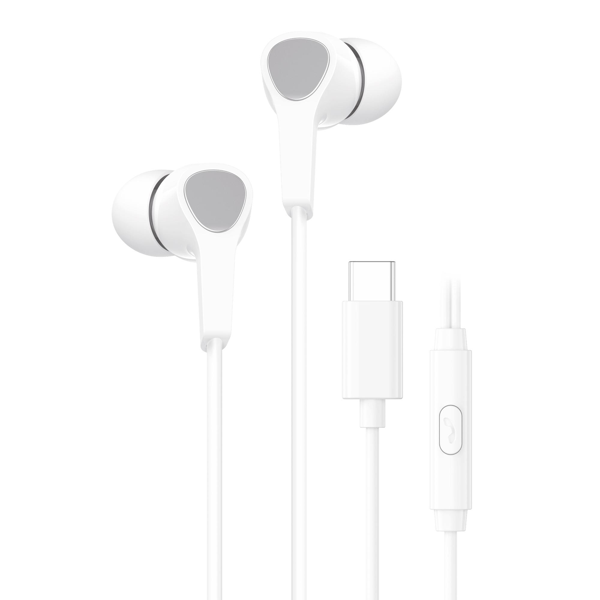 Вакуумні навушники з мікрофоном HAVIT E339C USB-C White