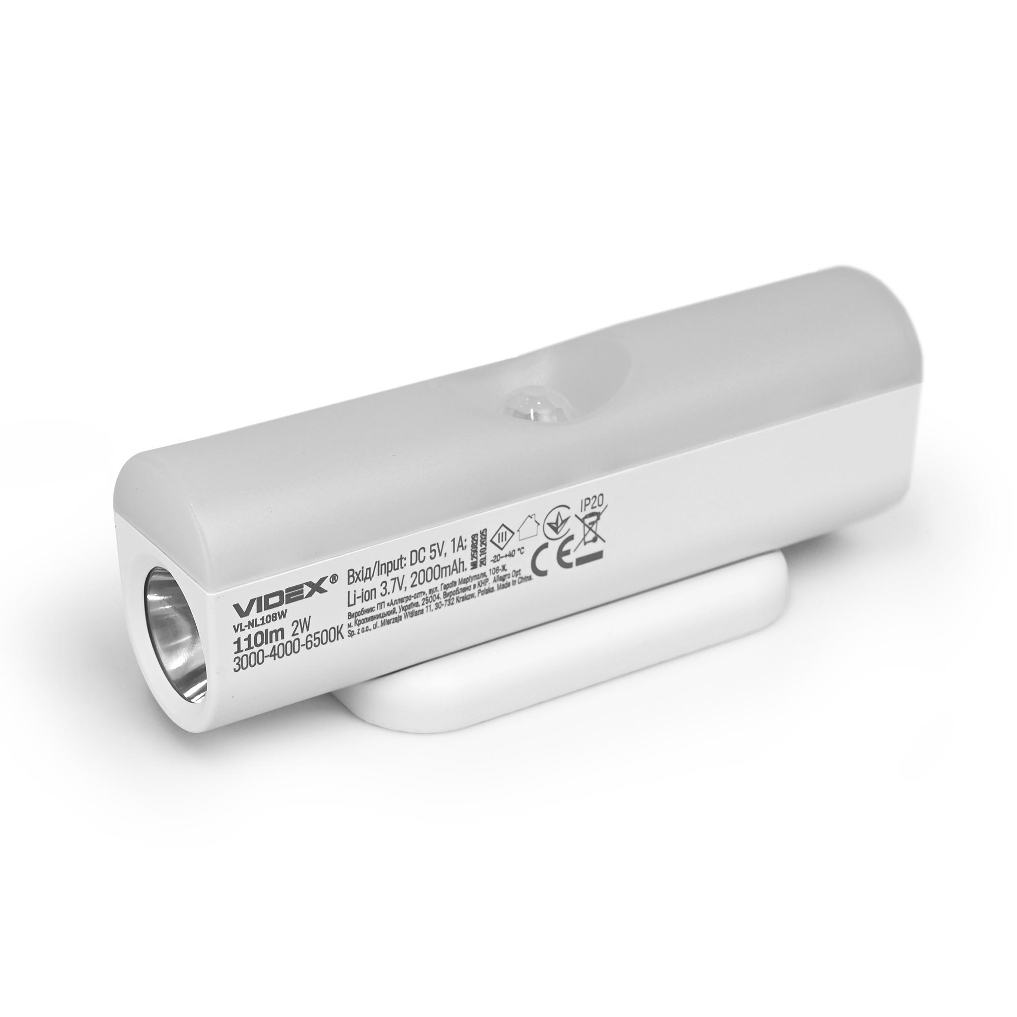 LED Світильник акумуляторний з датчиком руху VIDEX VL-NL108W — photo 10 of 16