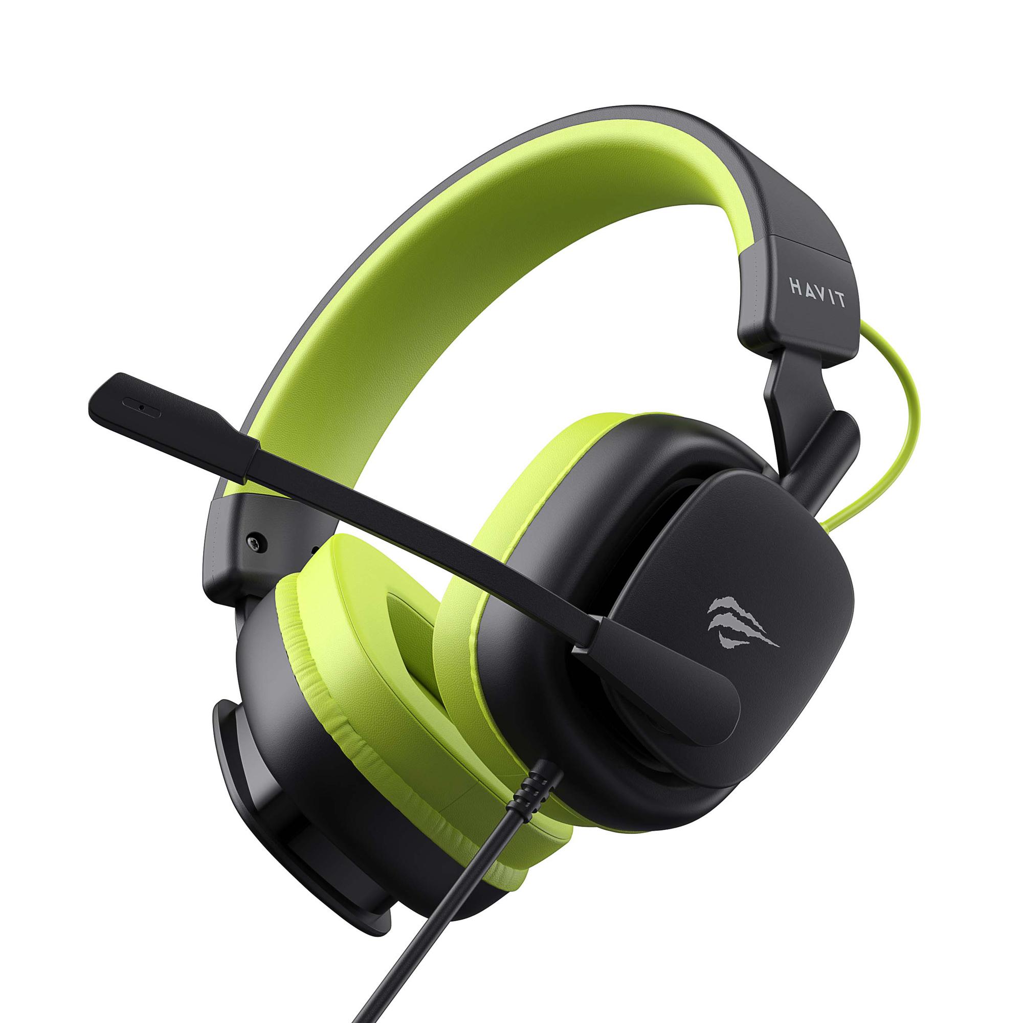 Ігрові навушники з мікрофоном HAVIT H2048U Black+Green Plug USB 7.1 — фото 5 з 5