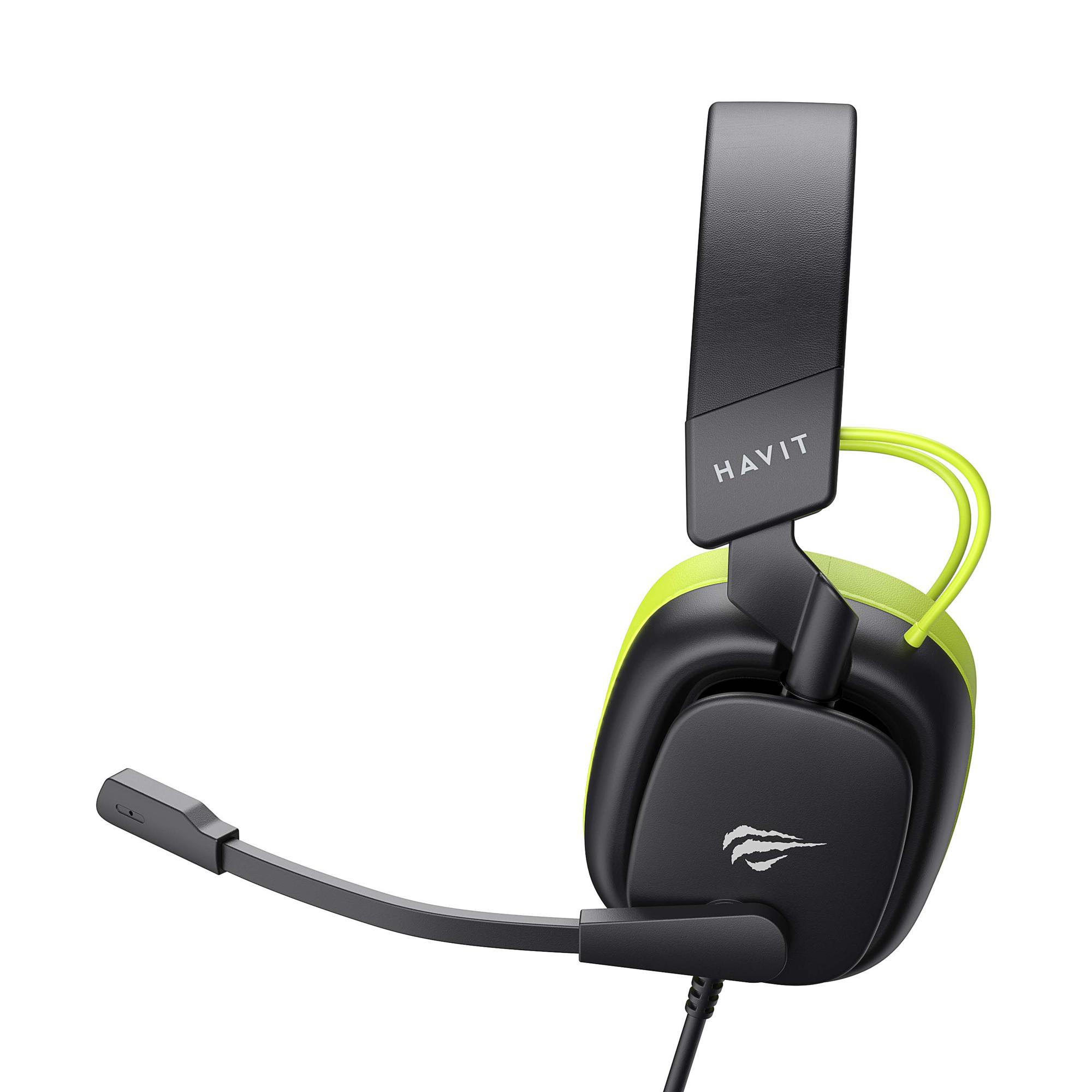 Ігрові навушники з мікрофоном HAVIT H2048U Black+Green Plug USB 7.1 — фото 4 з 5