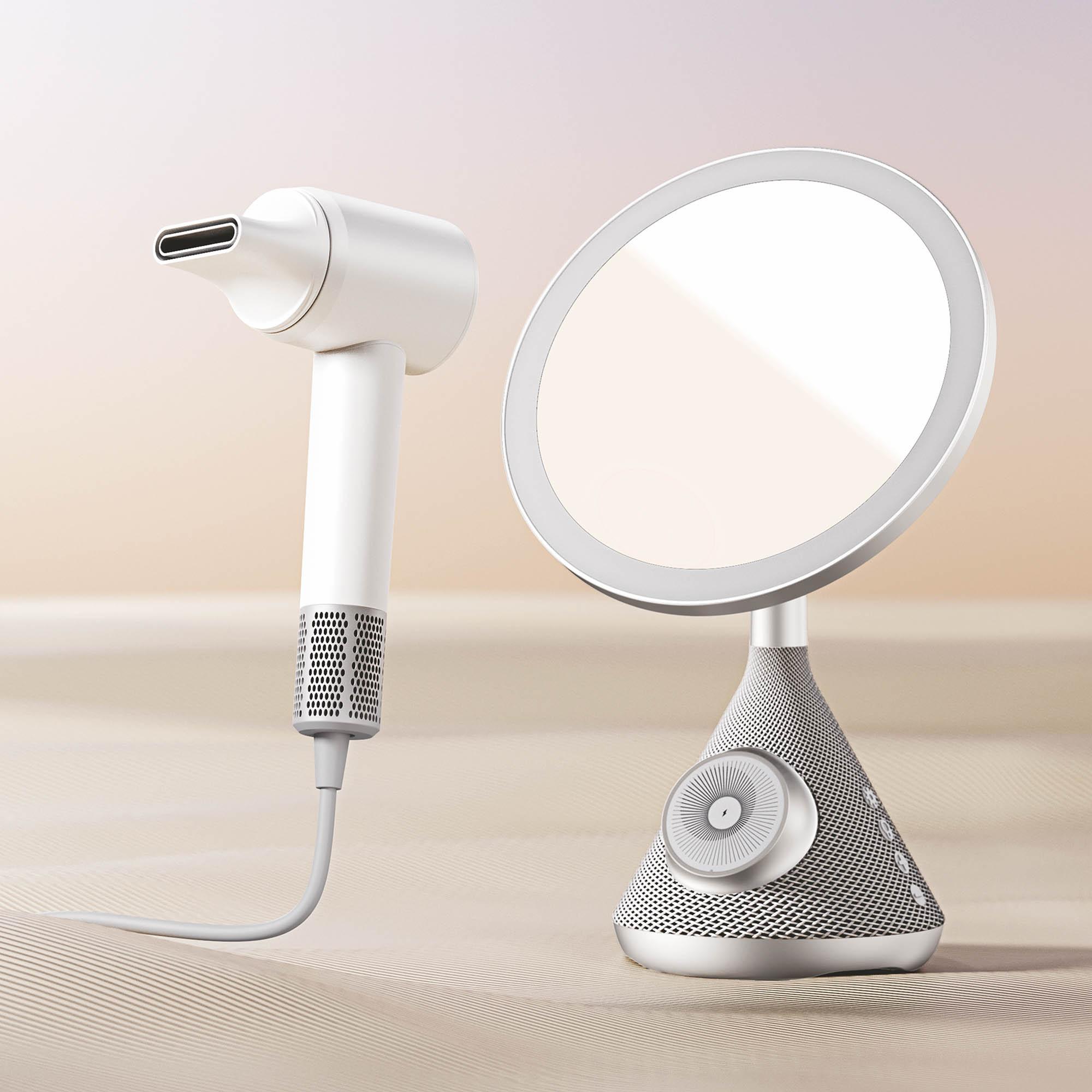 Набір 5в1 HAVIT HDK88 "Beauty Set" Дзеркало + Фен + Зарядка + Динамік — фото 2 з 13