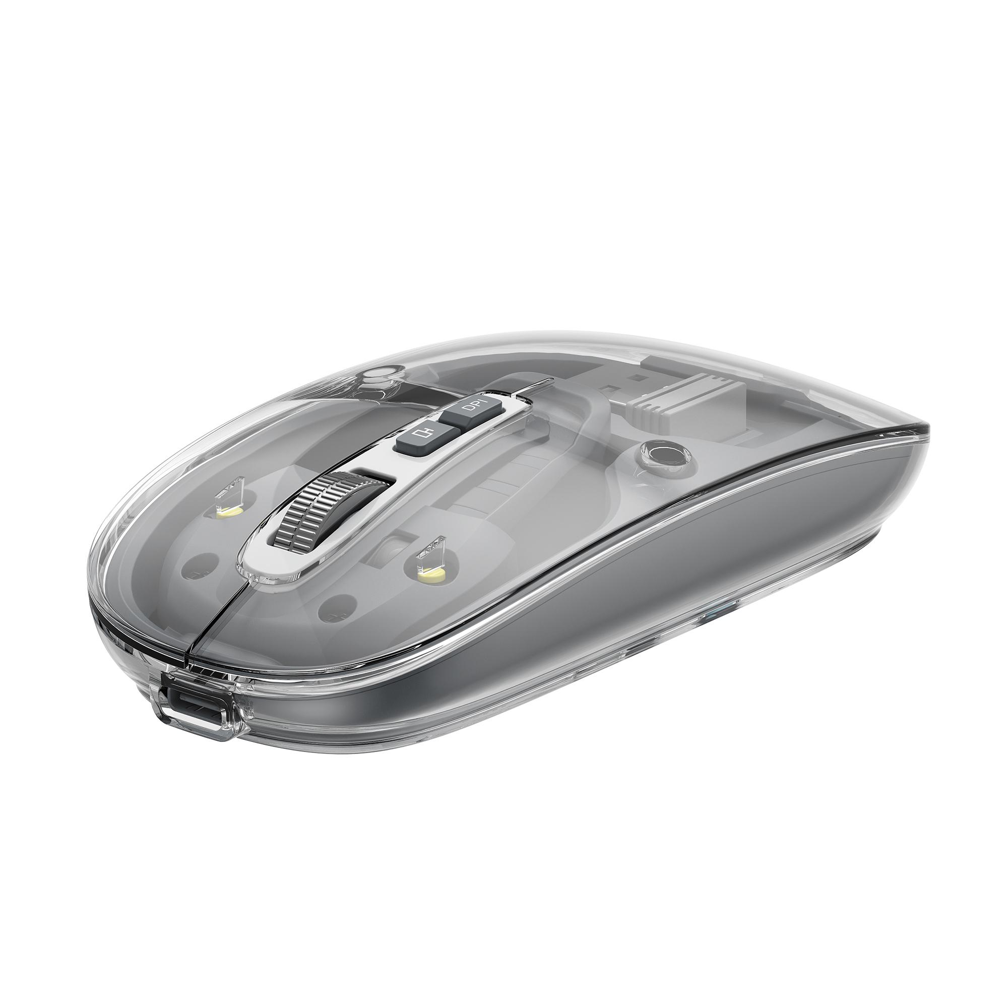 Бездротова миша дворежимна HAVIT MS62WB Pro Transparent Gray — фото 4 з 5