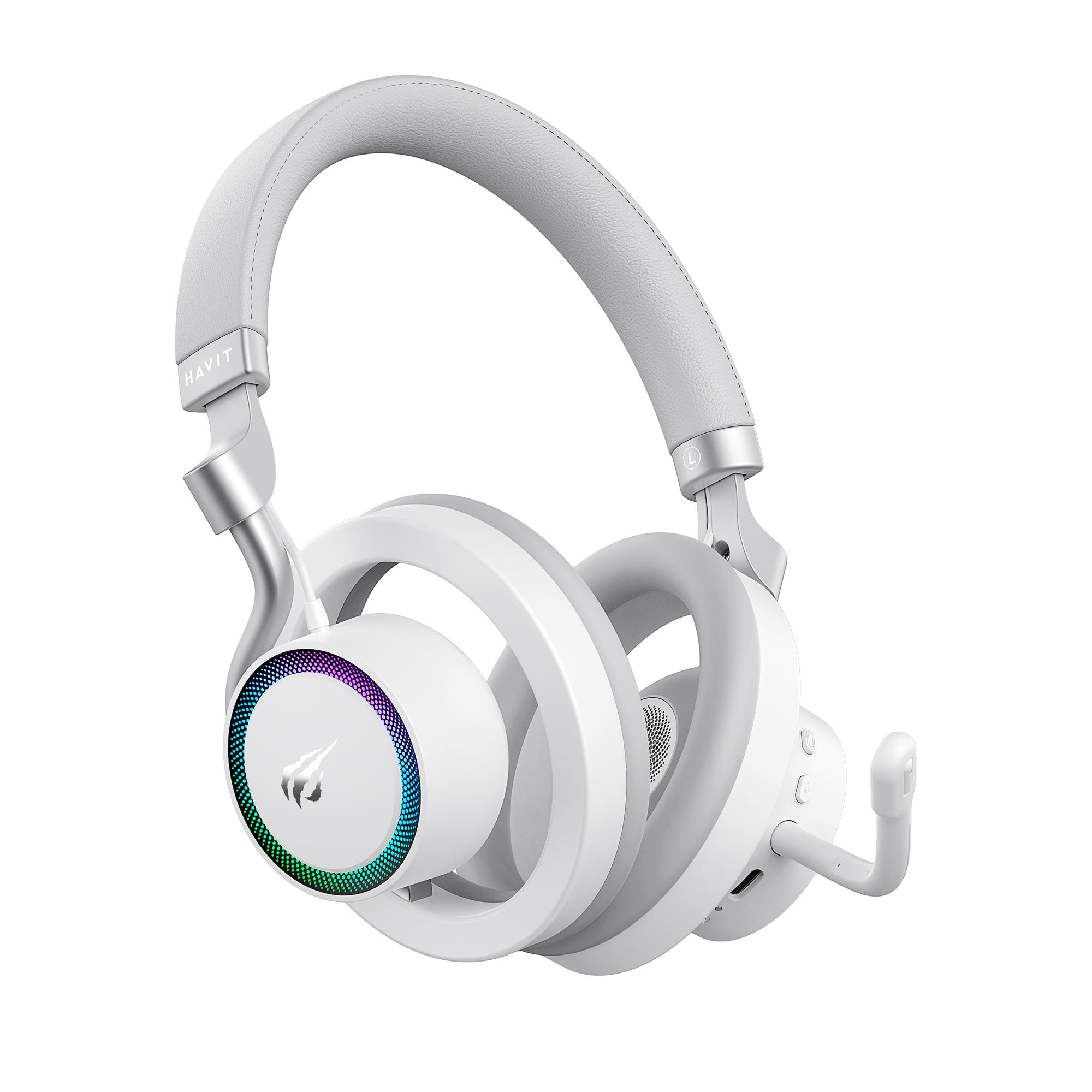 Бездротові ігрові навушники HAVIT Fuxi-H8 White + Gray — фото 2 з 11