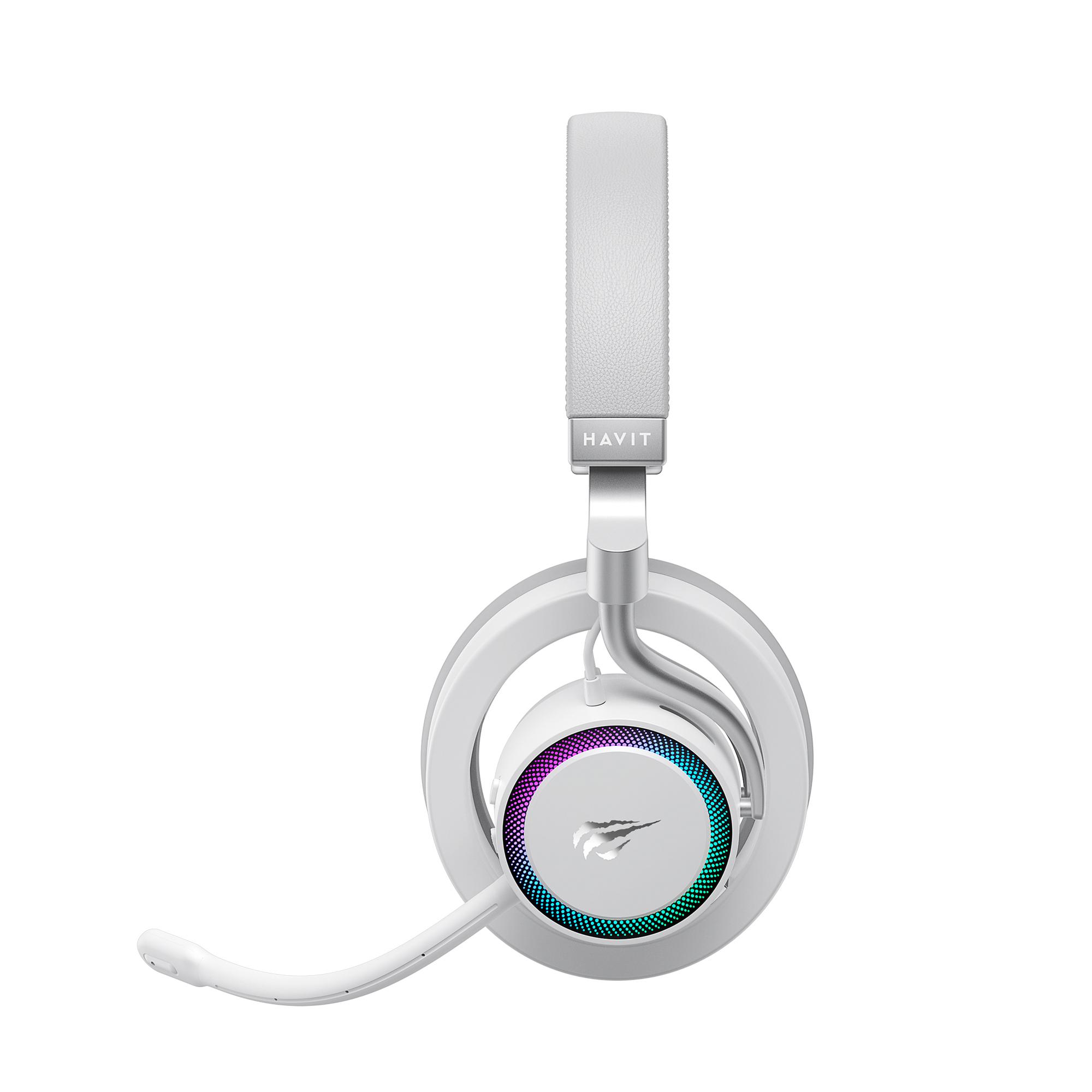 Бездротові ігрові навушники HAVIT Fuxi-H8 White + Gray — фото 4 з 11