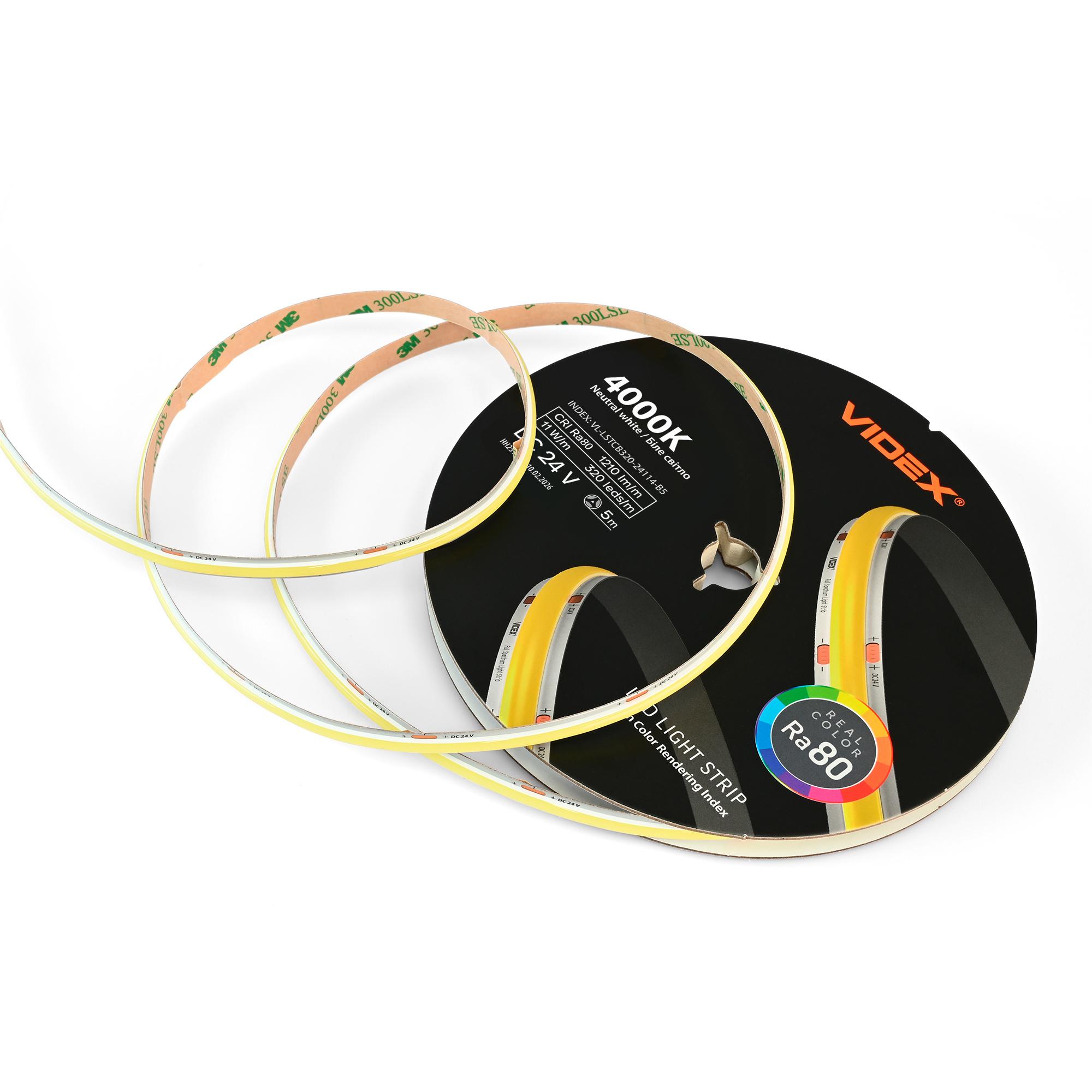 LED стрічка VIDEX COB DC24V 55W 5M 4000K Ra80 IP20 VL-LSTCB320-24114-B5) — фото 7 з 12
