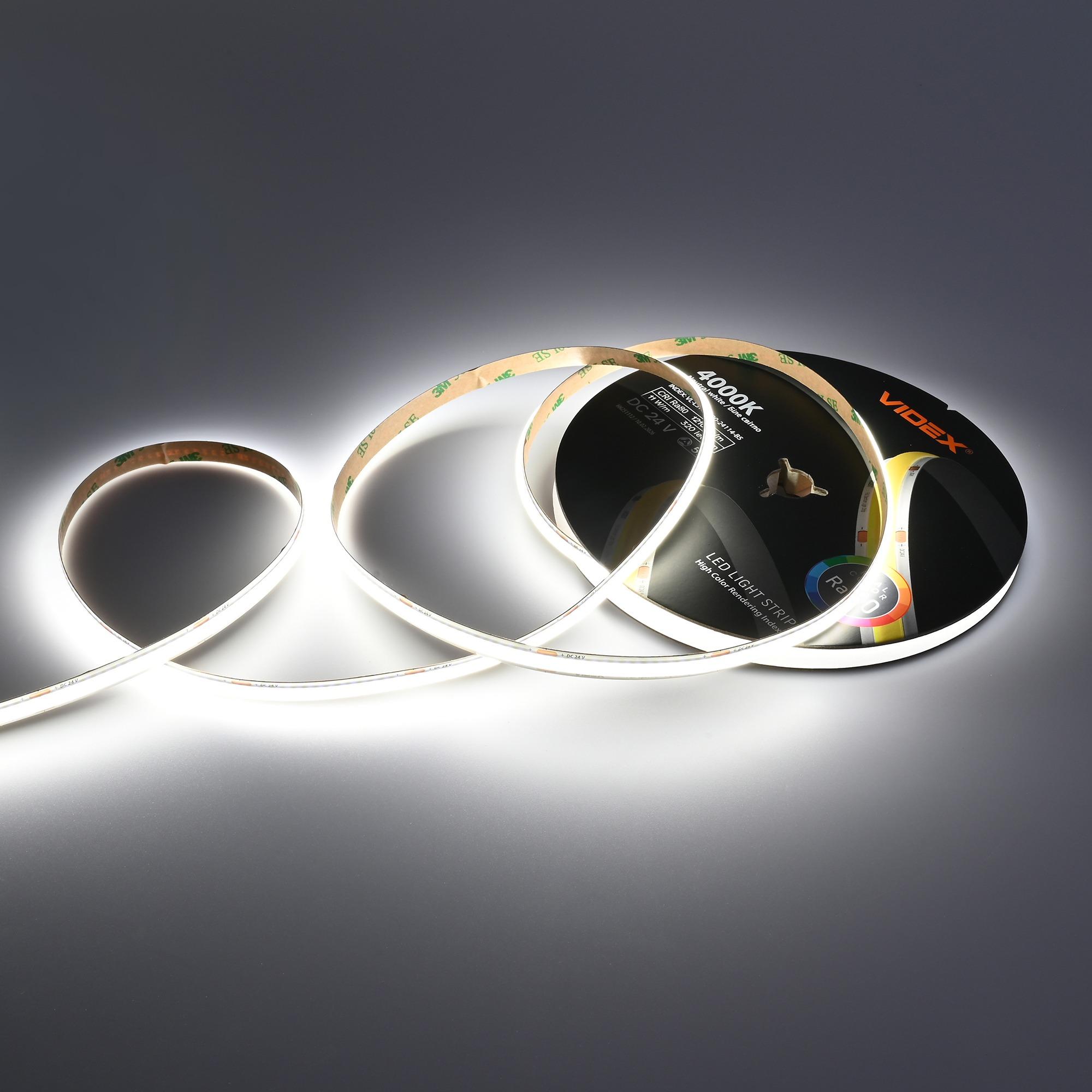 LED стрічка VIDEX COB DC24V 55W 5M 4000K Ra80 IP20 VL-LSTCB320-24114-B5) — фото 12 з 12
