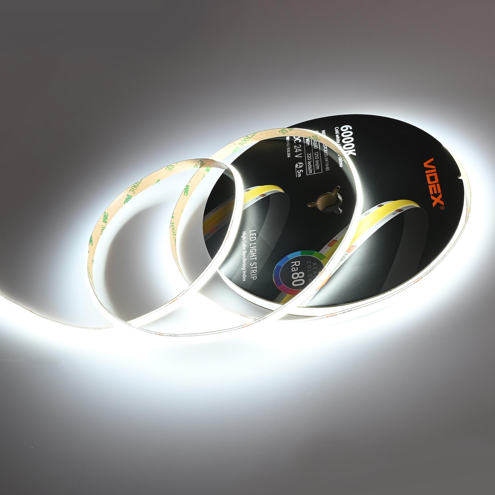 LED стрічка VIDEX COB DC24V 55W 5M 6000K Ra80 IP20 VL-LSTCB320-24116-B5) — фото 13 з 13