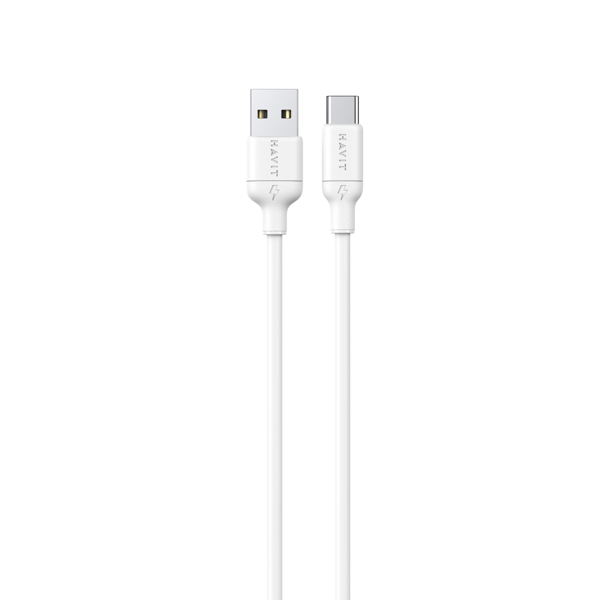 Кабель USB - USB-C HAVIT CB674 3A 1м White (силіконовий)