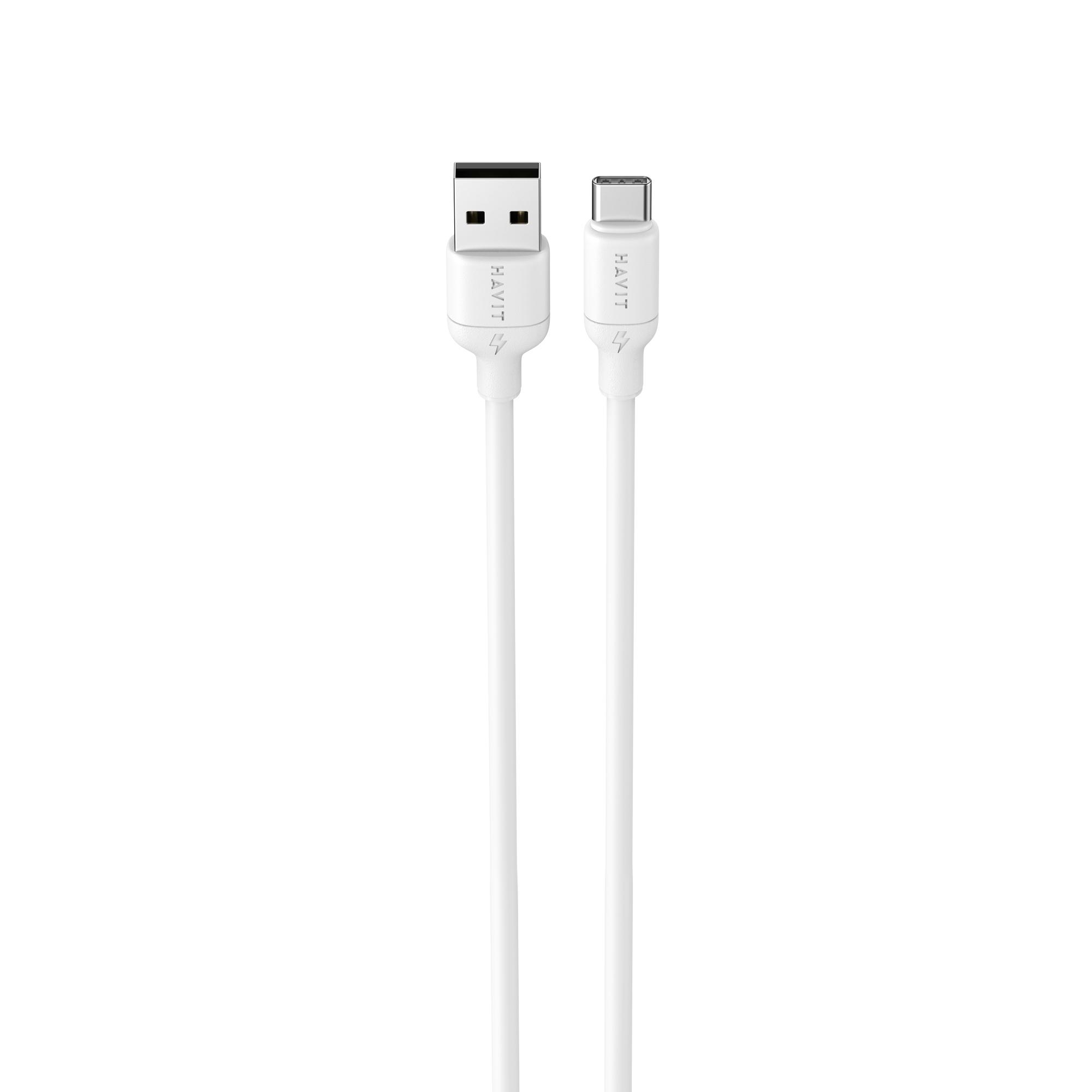Кабель USB - USB-C HAVIT CB674 3A 1м White (силіконовий) — фото 3 з 4