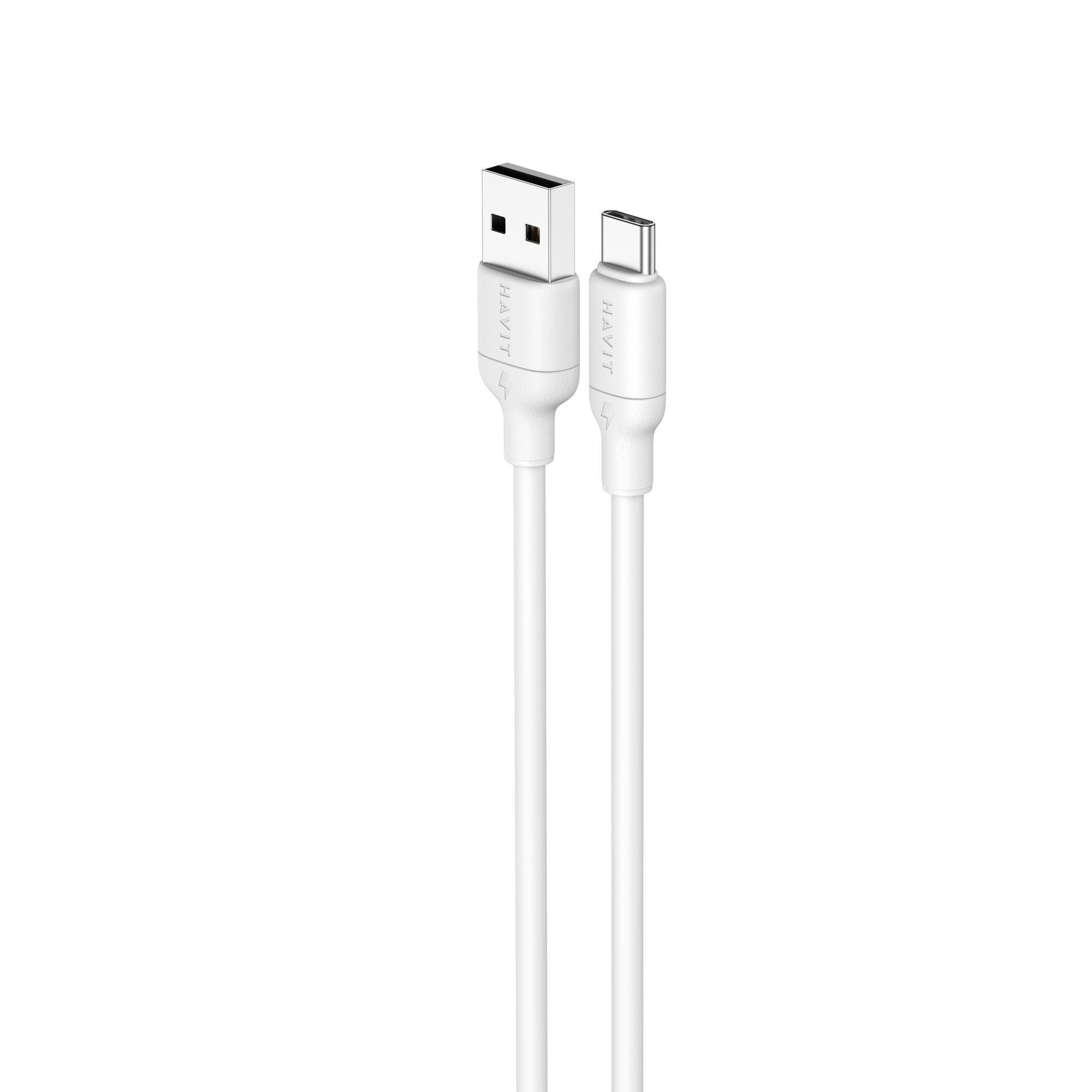 Кабель USB - USB-C HAVIT CB674 3A 1м White (силіконовий) — фото 2 з 4