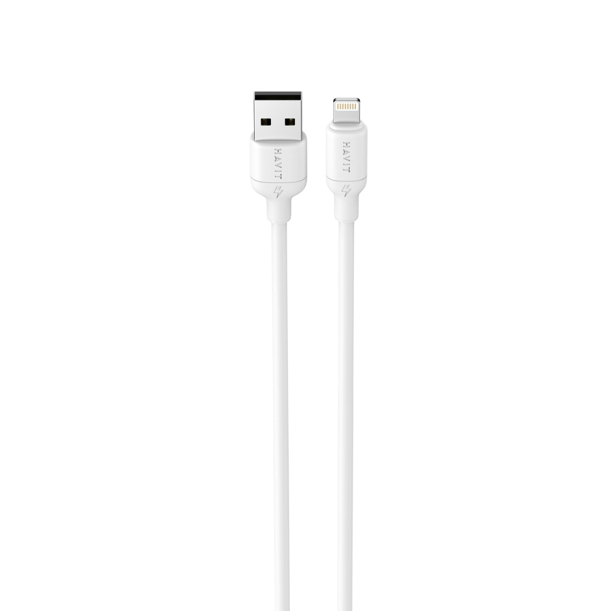 Кабель USB - Lightning HAVIT CB675 2A 1м White (силіконовий) — фото 3 з 4