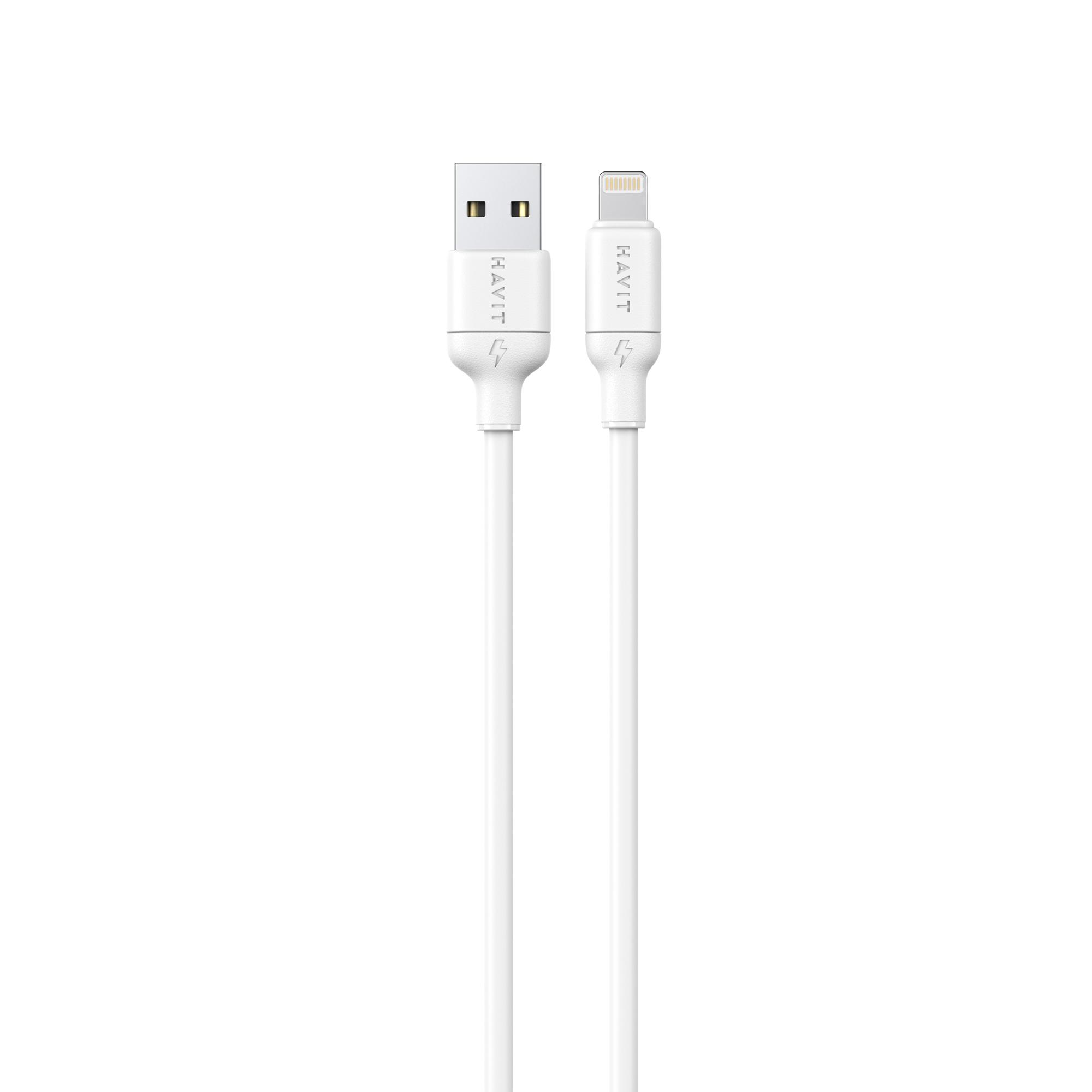 Кабель USB - Lightning HAVIT CB675 2A 1м White (силіконовий)