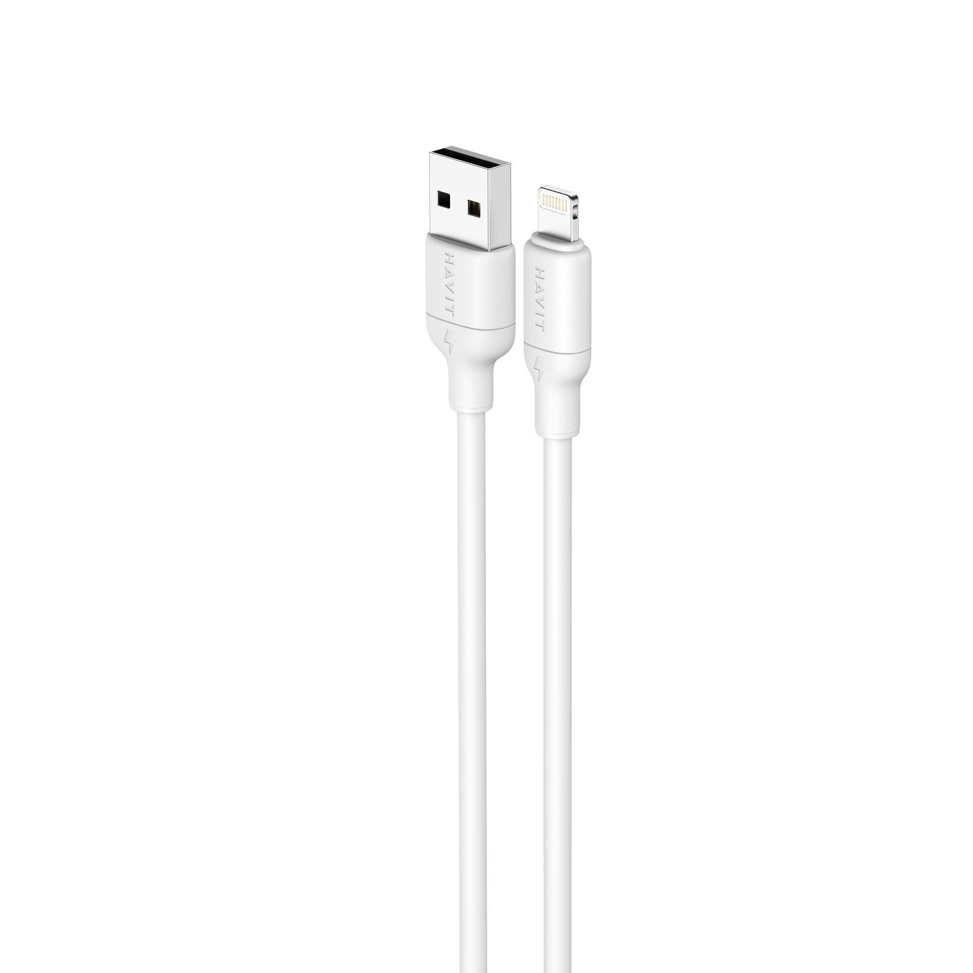 Кабель USB - Lightning HAVIT CB675 2A 1м White (силіконовий) — фото 2 з 4