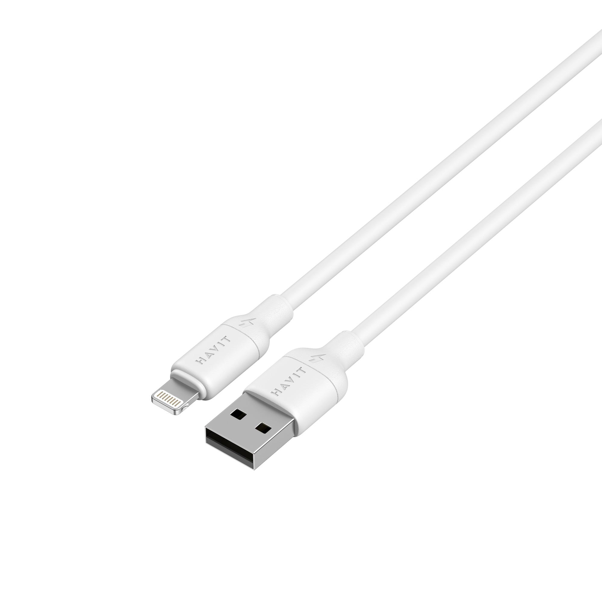 Кабель USB - Lightning HAVIT CB675 2A 1м White (силіконовий) — фото 4 з 4