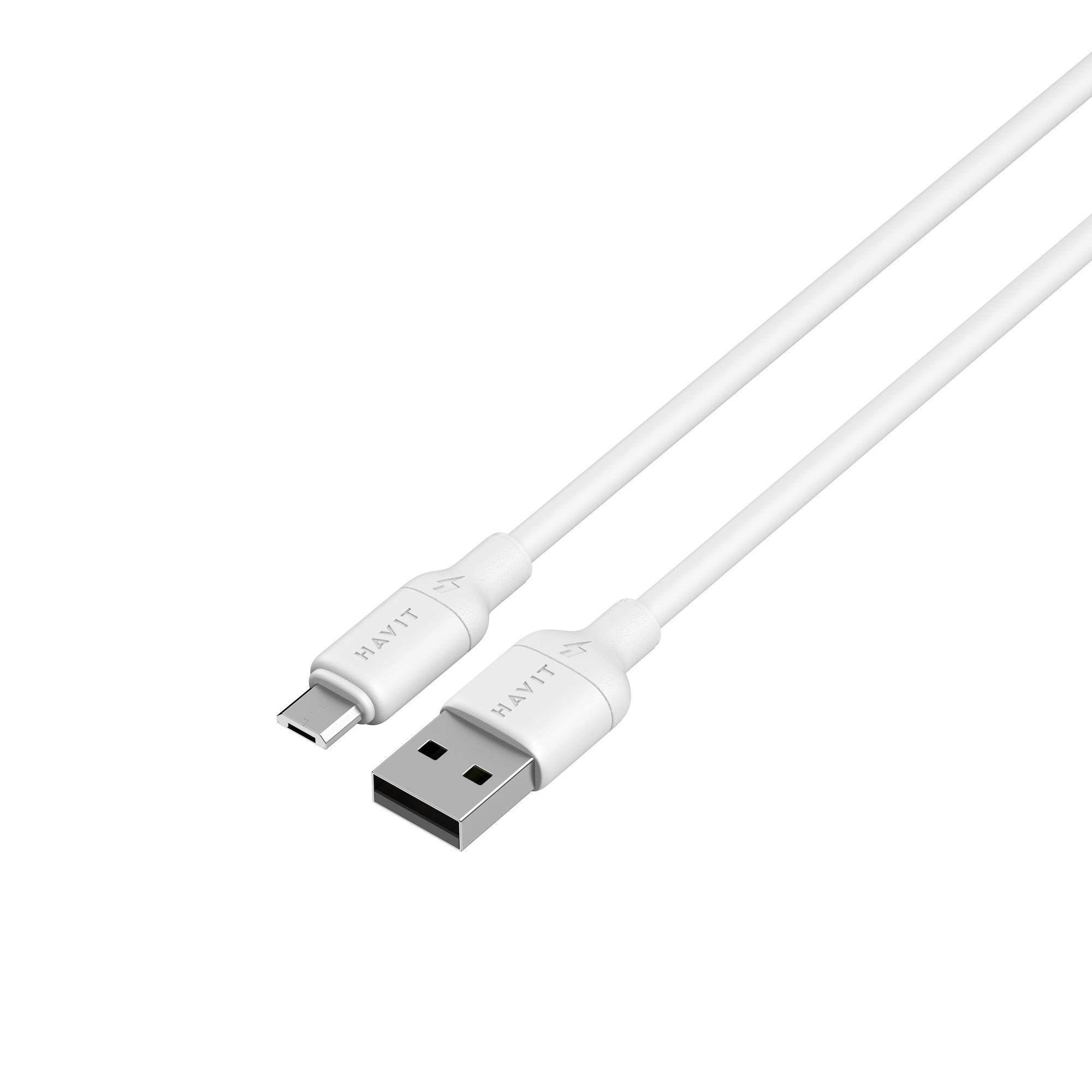 Кабель USB - Micro USB HAVIT CB678 3A 1м White (силіконовий) — фото 4 з 4