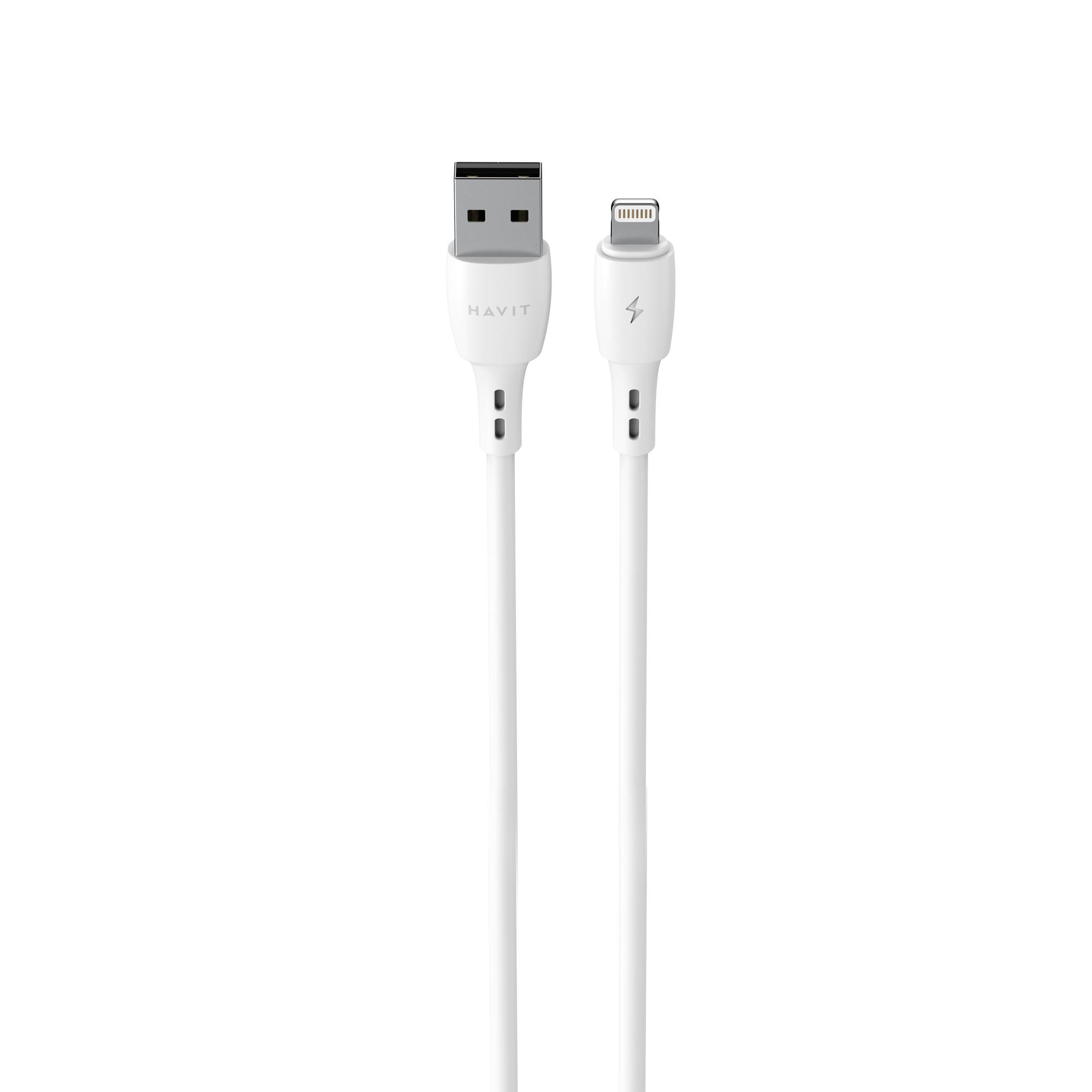 Кабель USB - Lightning HAVIT CB619C-L 2.1A 2м White — фото 3 з 4
