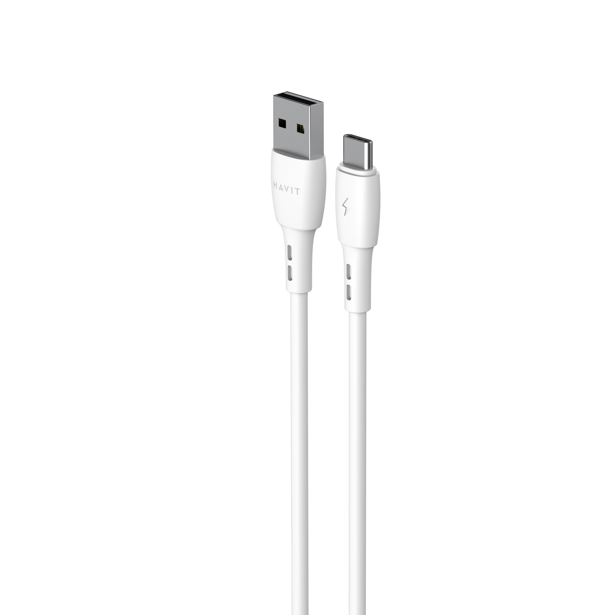 Кабель USB - USB-C HAVIT CB620C-L 3A 2м White — фото 2 з 4