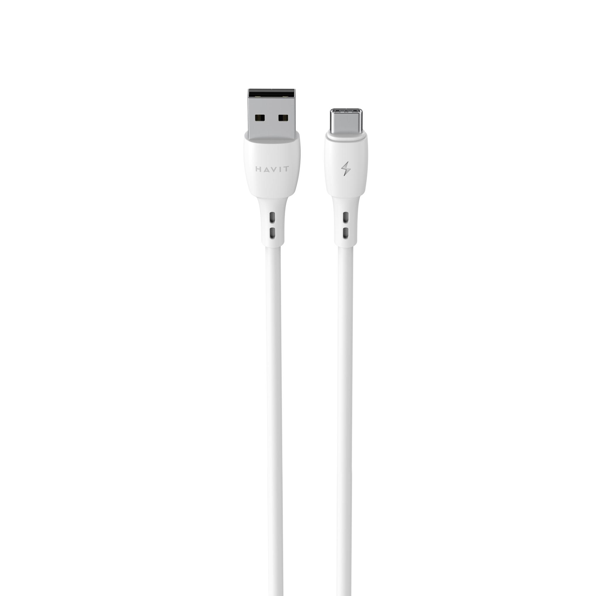 Кабель USB - USB-C HAVIT CB620C-L 3A 2м White — фото 3 з 4