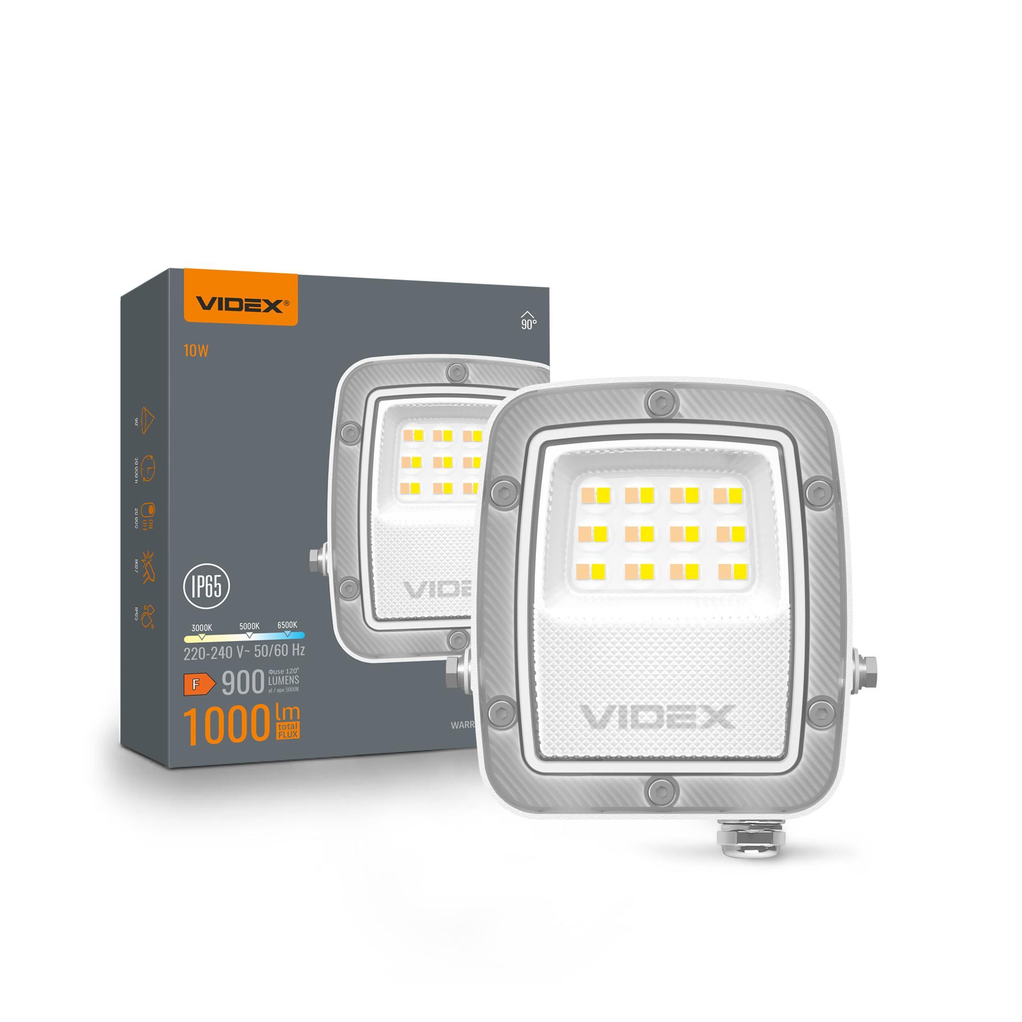 LED прожектор VIDEX F5 10W 3000-5000-6500K 230V White (VL-F5-010CW)