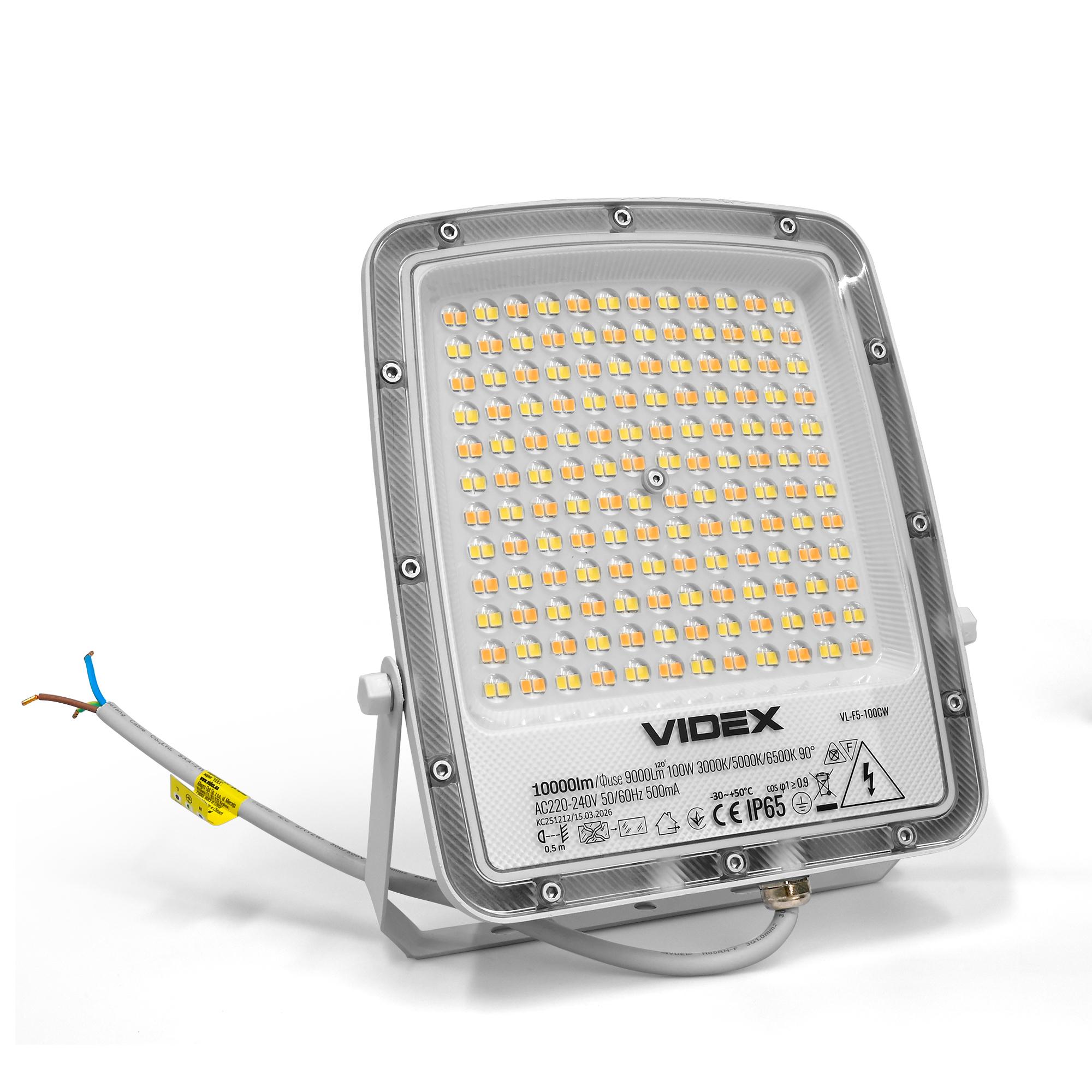 LED прожектор VIDEX F5 100W 3000-5000-6500K 230V White (VL-F5-100CW) — фото 3 з 15