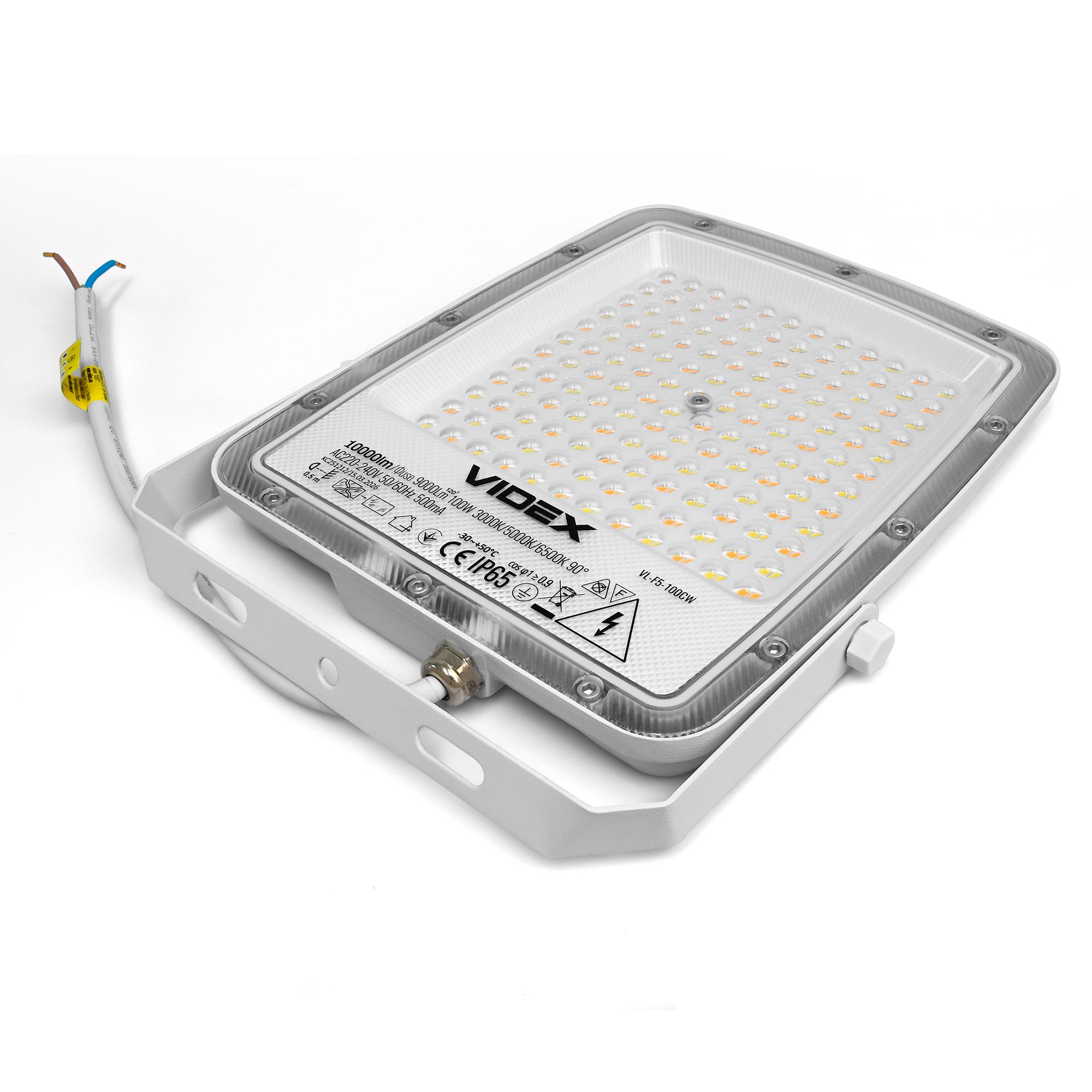 LED прожектор VIDEX F5 100W 3000-5000-6500K 230V White (VL-F5-100CW) — фото 8 з 15