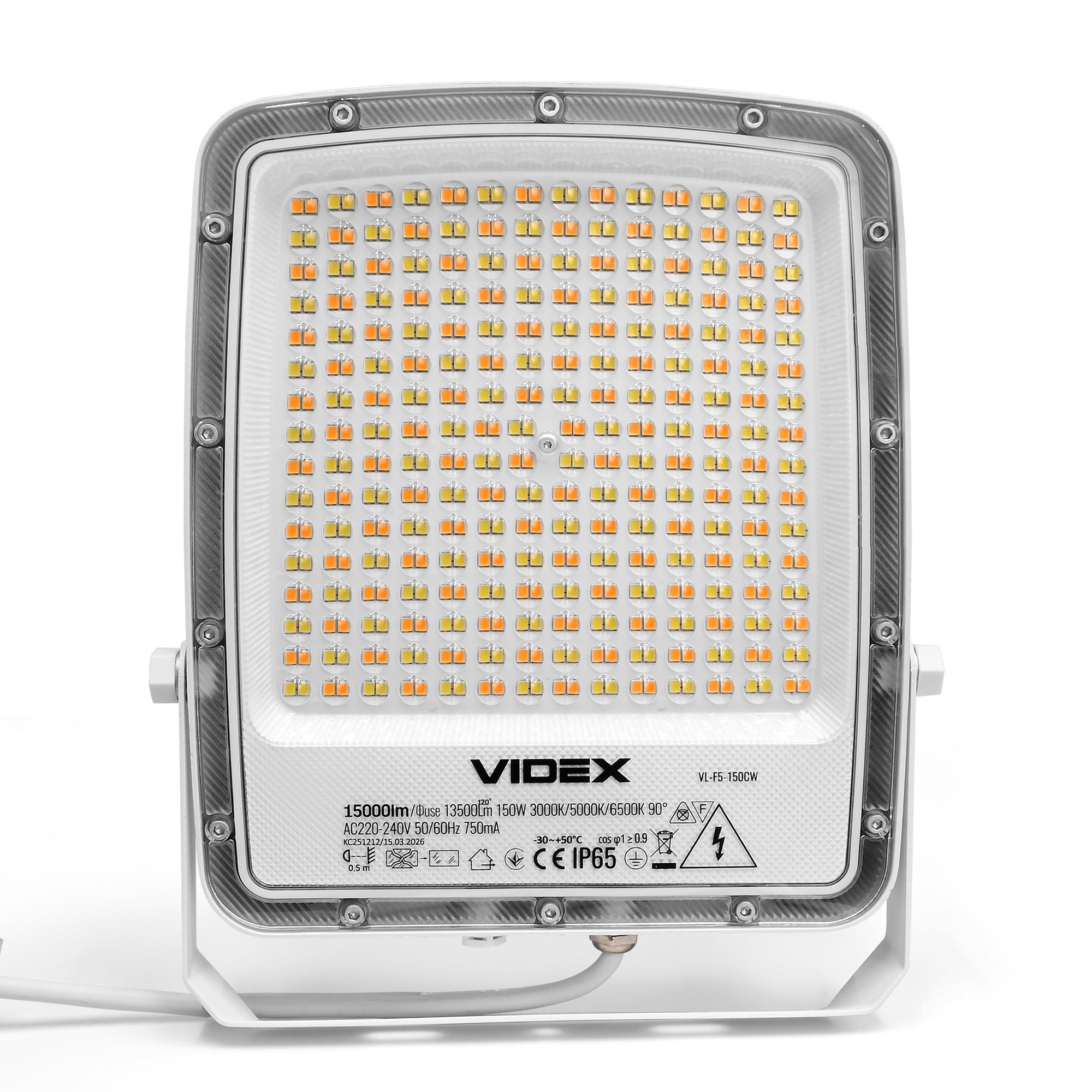 LED прожектор VIDEX F5 150W 3000-5000-6500K 230V White (VL-F5-150CW) — фото 2 з 15