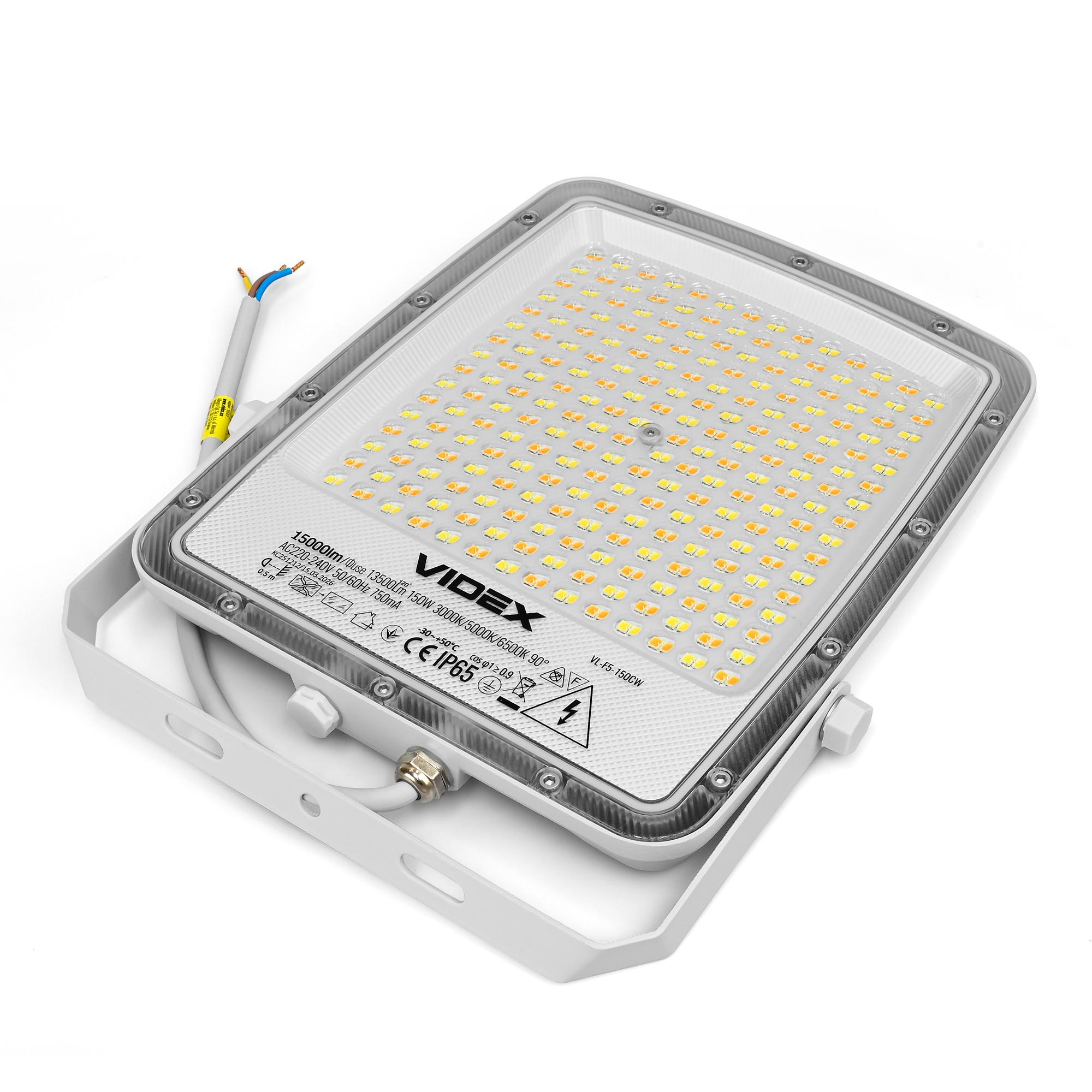 LED прожектор VIDEX F5 150W 3000-5000-6500K 230V White (VL-F5-150CW) — фото 8 з 15