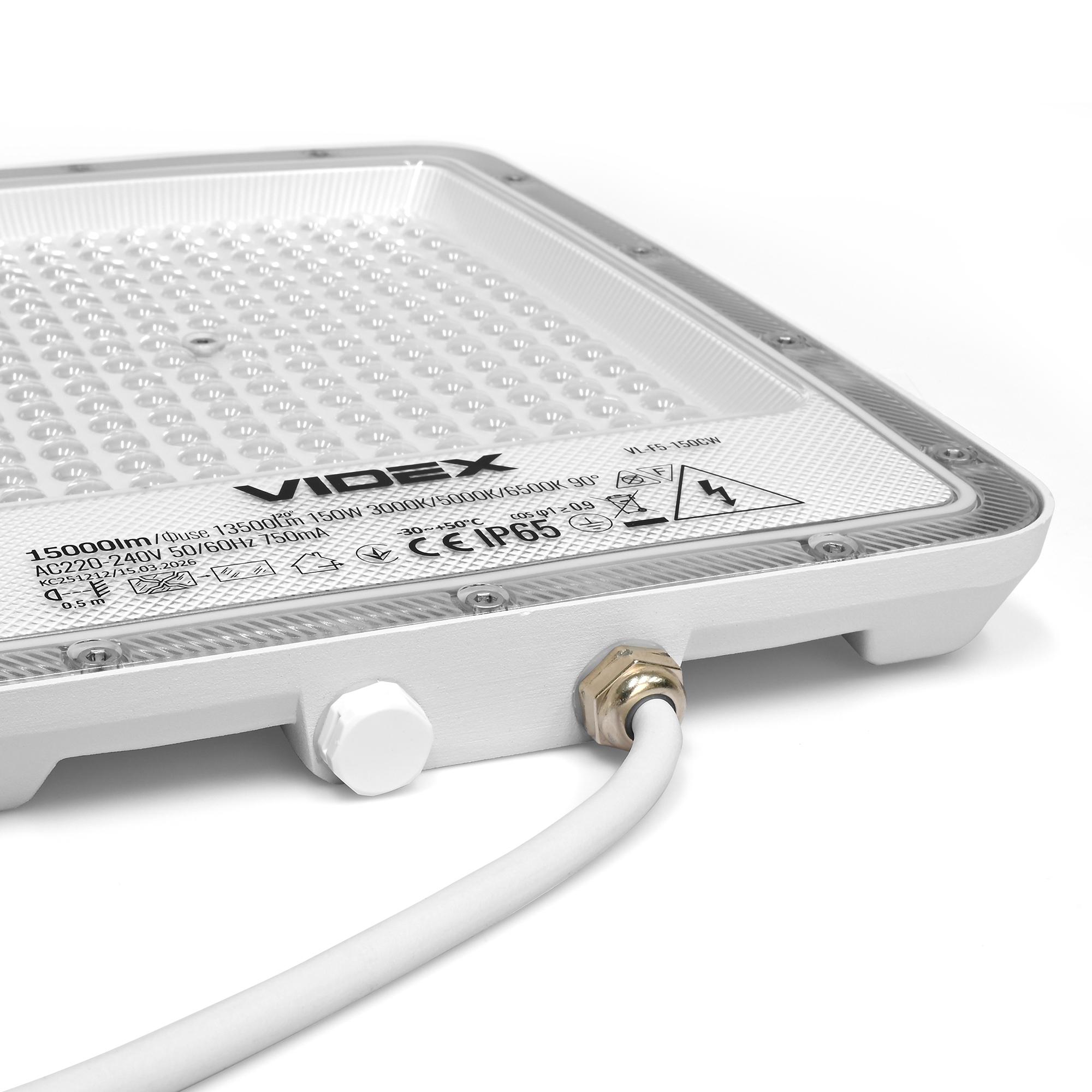 LED прожектор VIDEX F5 150W 3000-5000-6500K 230V White (VL-F5-150CW) — фото 9 з 15