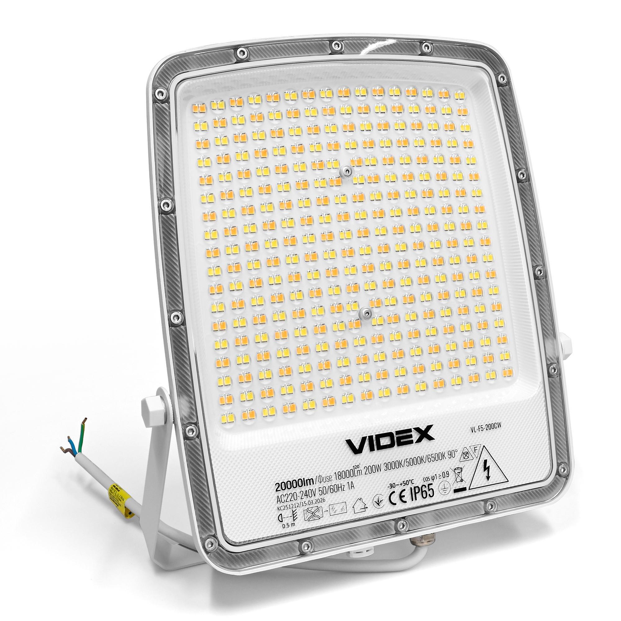 LED прожектор VIDEX F5 200W 3000-5000-6500K 230V White (VL-F5-200CW) — фото 3 з 15