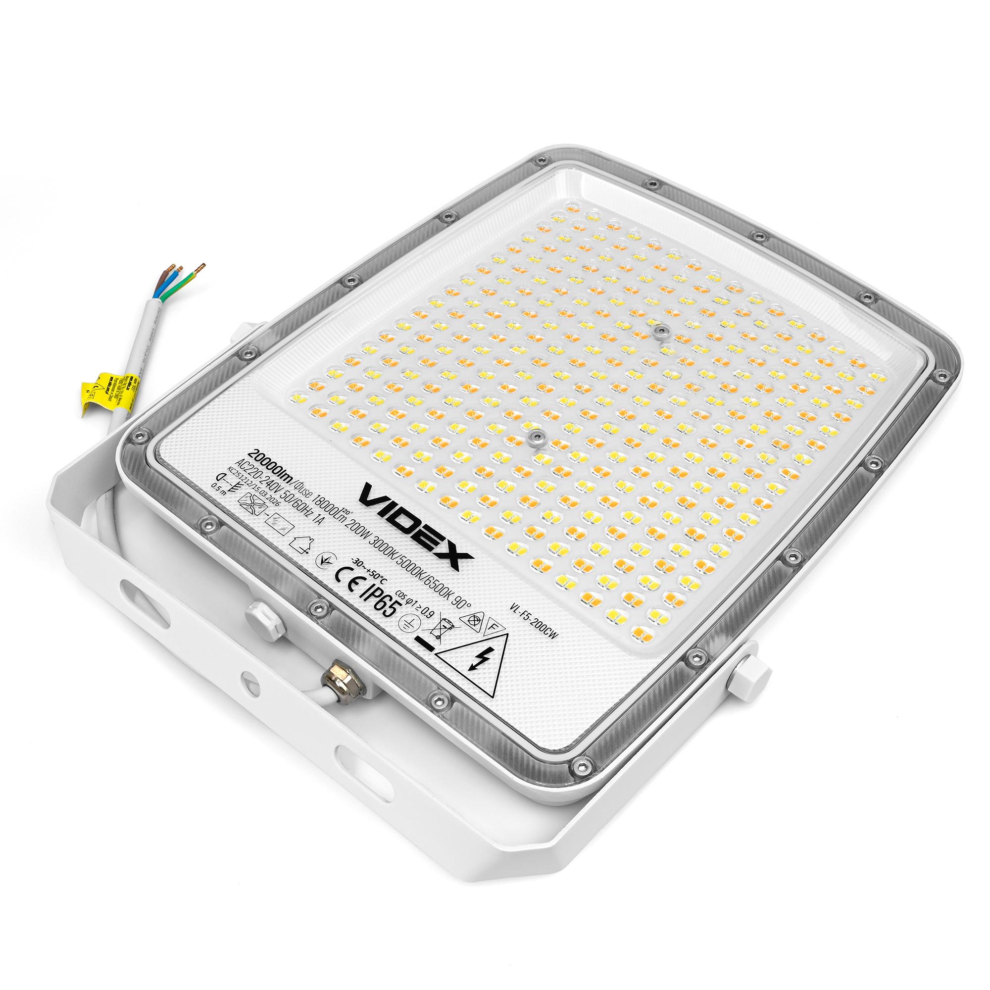LED прожектор VIDEX F5 200W 3000-5000-6500K 230V White (VL-F5-200CW) — фото 8 з 15