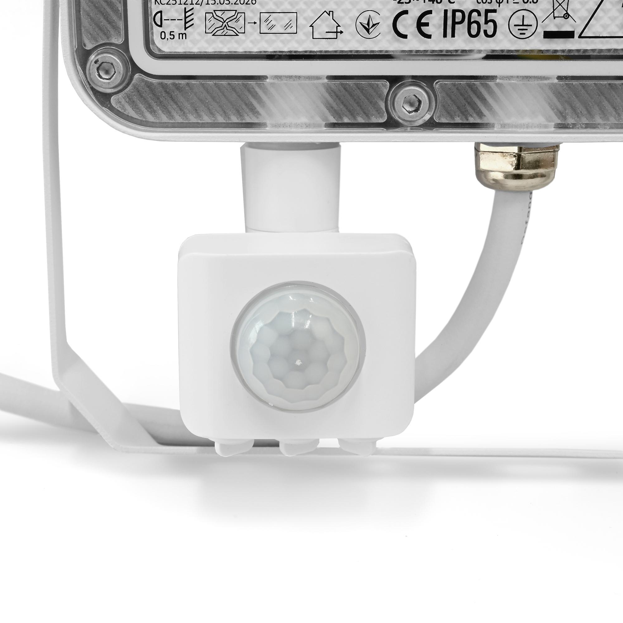 LED прожектор VIDEX F5 30W 3000-5000-6500K з датчиком руху 230V White (VL-F5-030CW-S) — фото 4 з 18