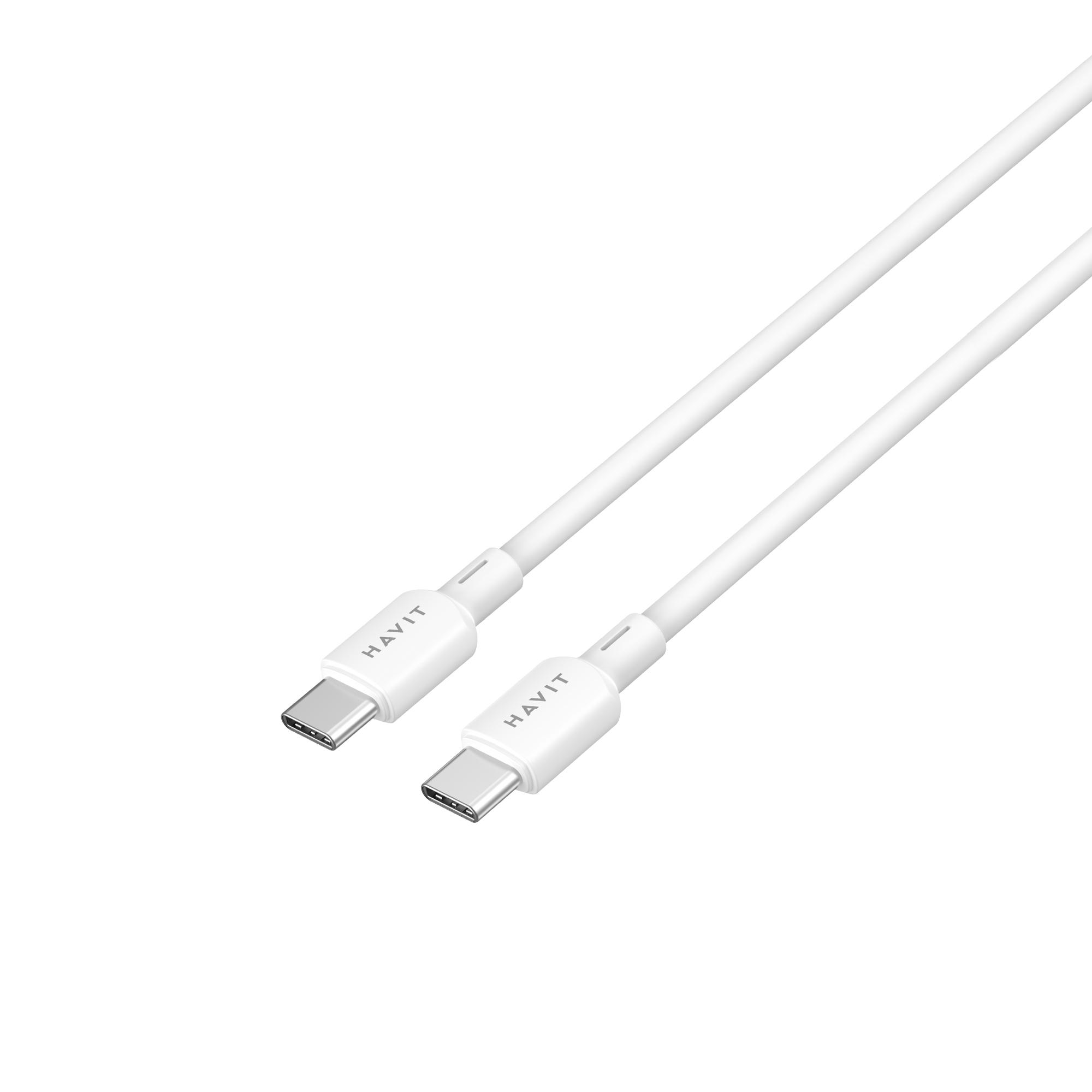 Кабель USB-C - USB-C HAVIT CBX310 PD60W 3A 2м White — фото 4 з 4
