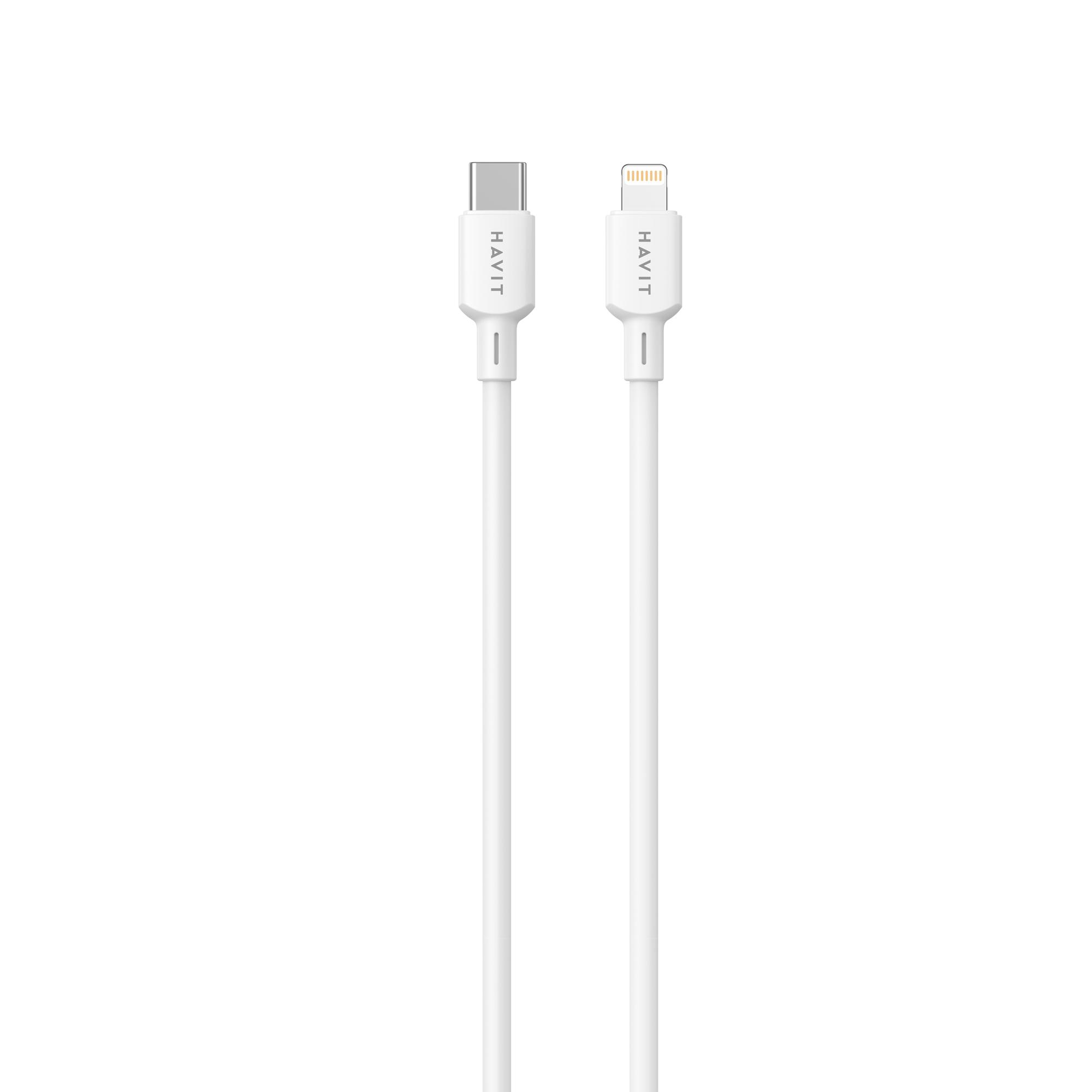Кабель USB-C - Lightning HAVIT CBX311 PD30W 3A 2м White