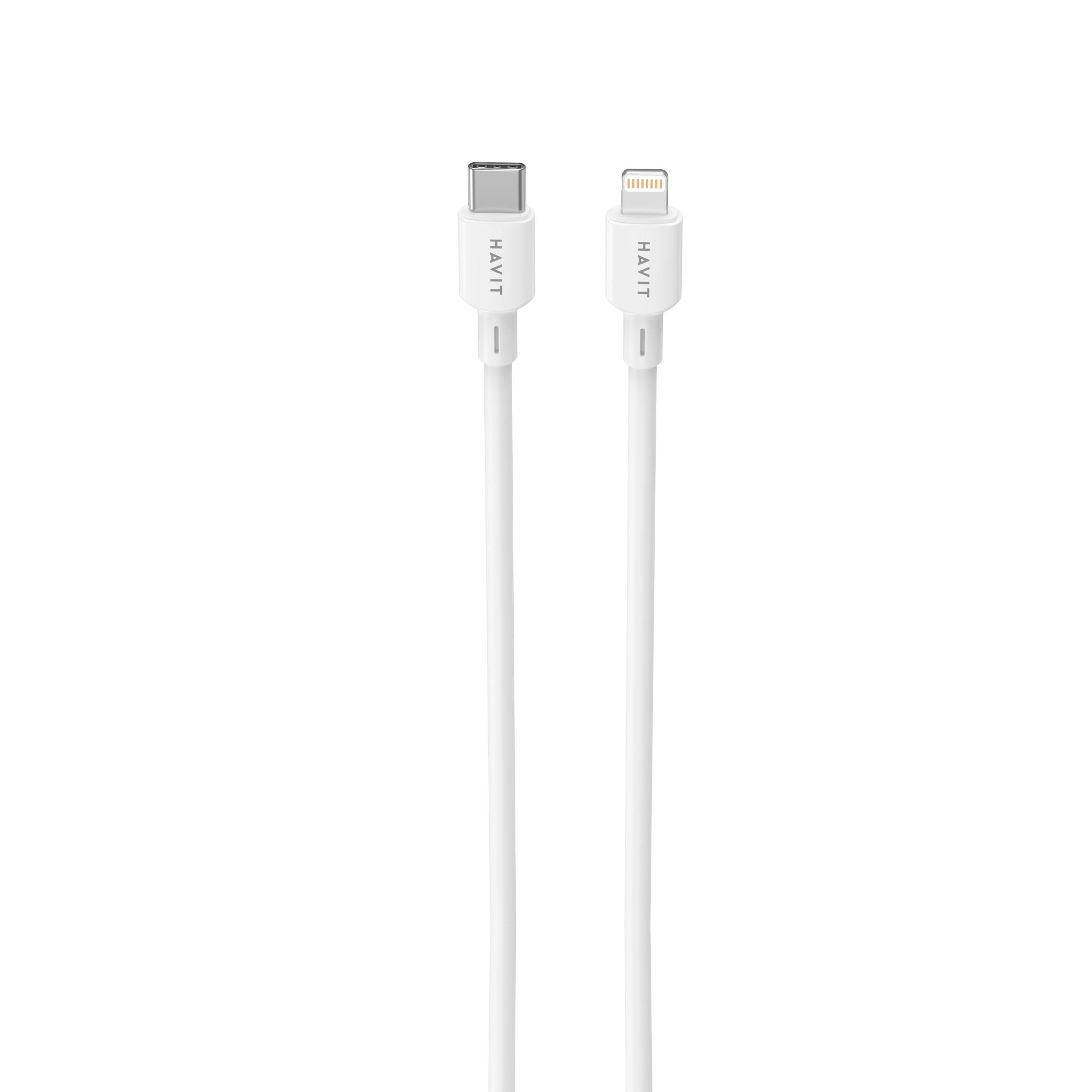 Кабель USB-C - Lightning HAVIT CBX311 PD30W 3A 2м White — фото 3 з 4