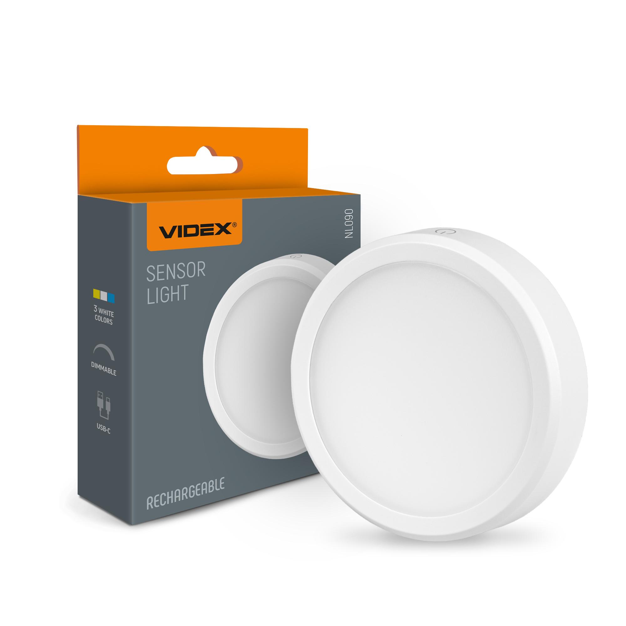 LED Світильник акумуляторний з датчиком руху VIDEX VL-NL090W White