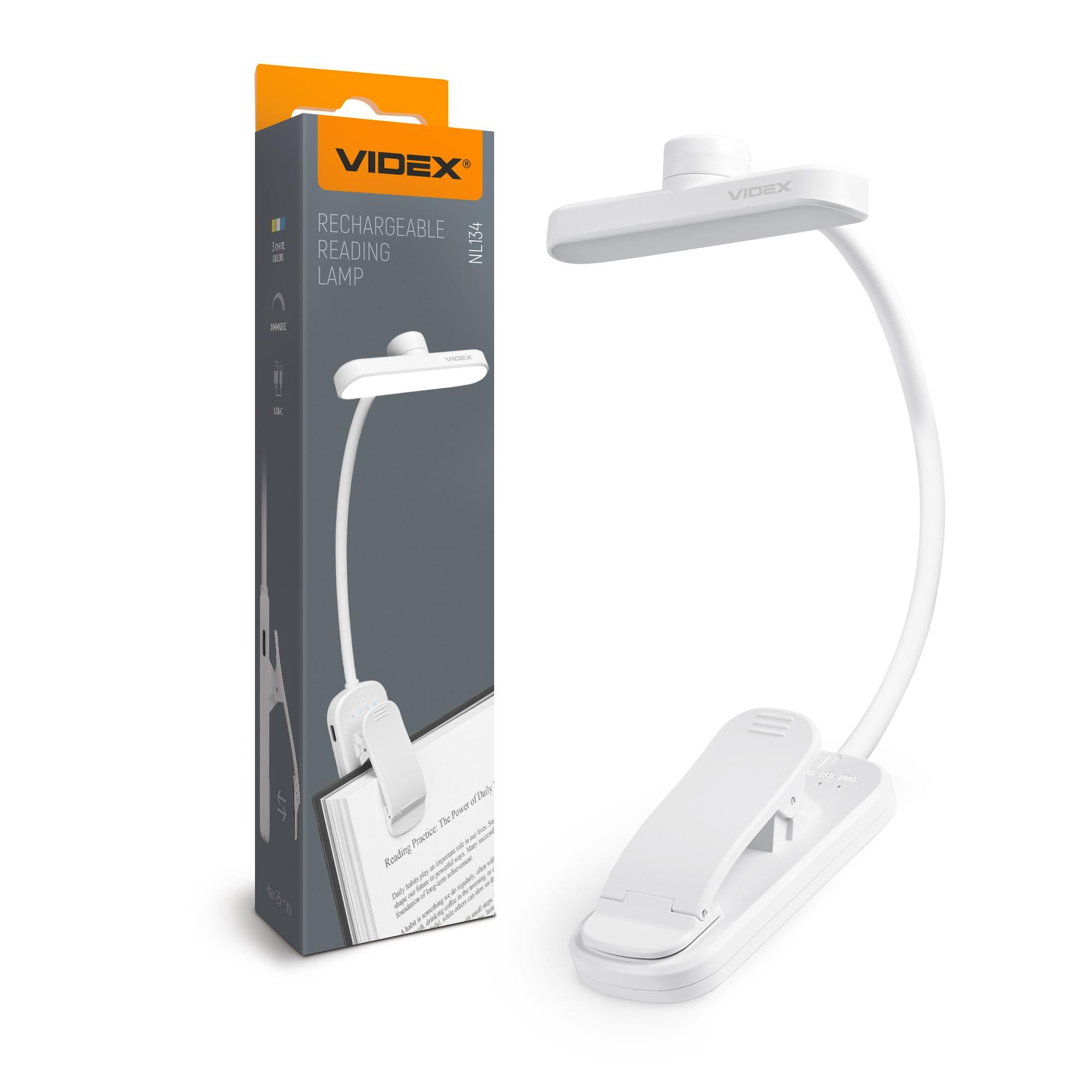 LED Світильник акумуляторний для читання VIDEX VL-NL134W White