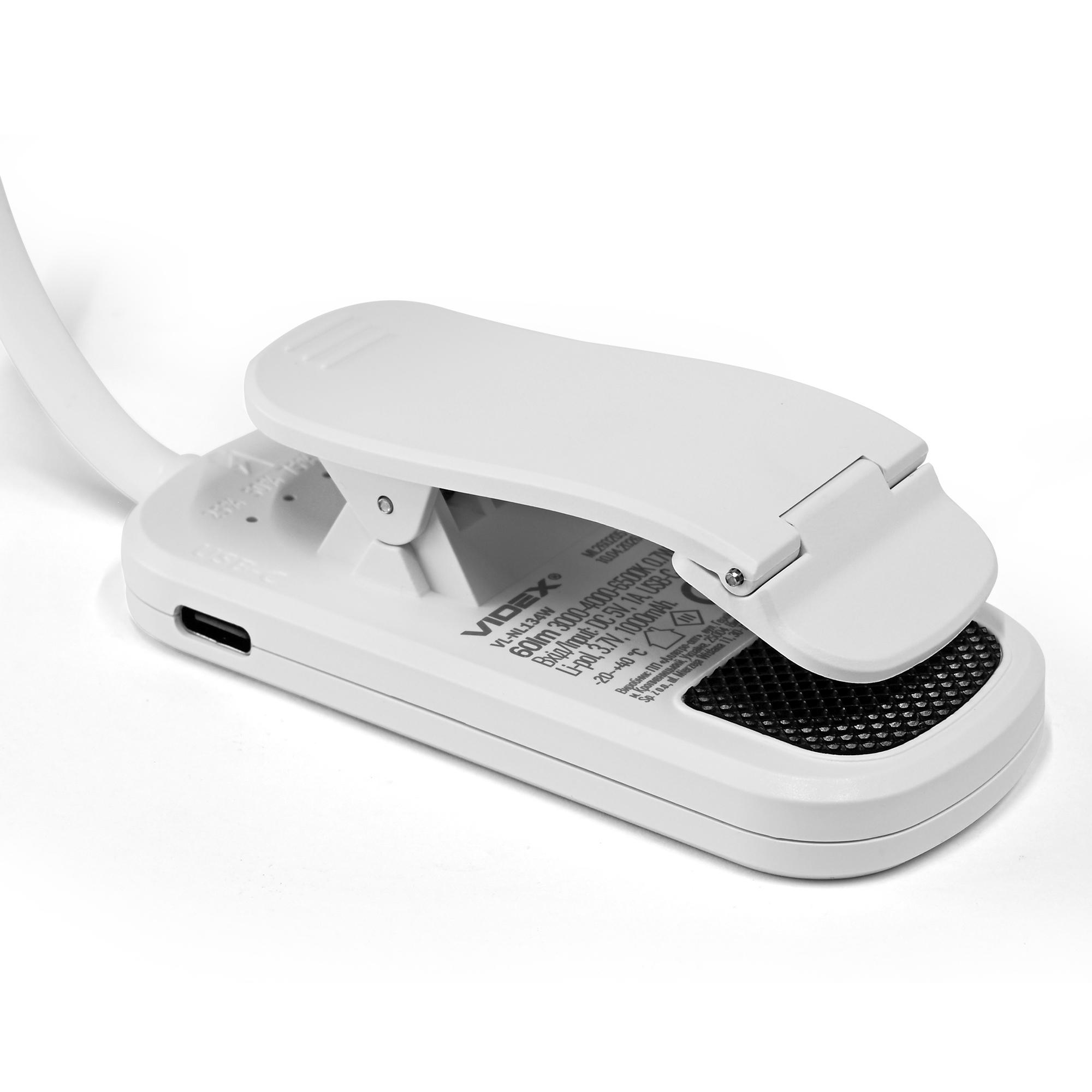 LED Світильник акумуляторний для читання VIDEX VL-NL134W White — фото 12 з 25