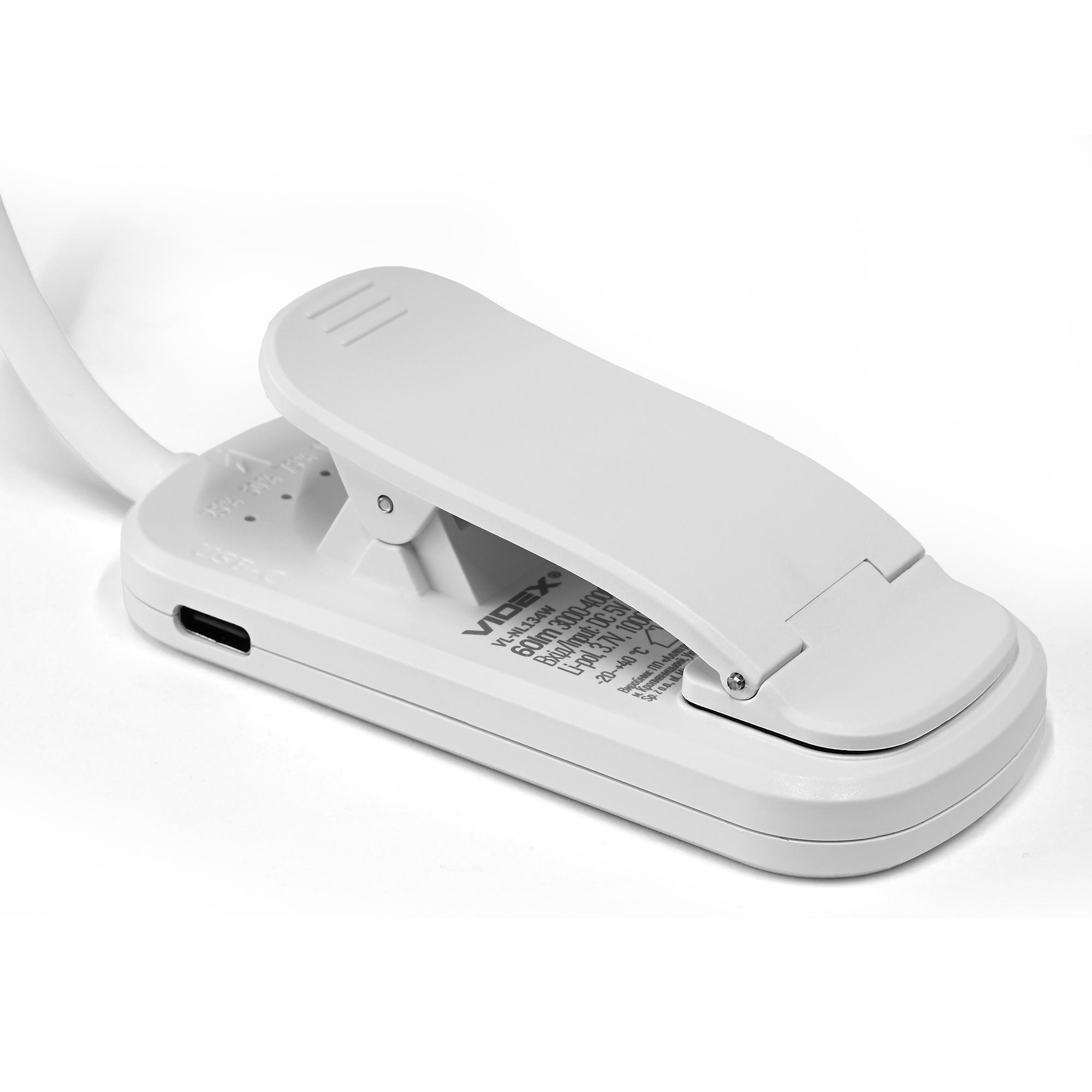 LED Світильник акумуляторний для читання VIDEX VL-NL134W White — фото 11 з 25