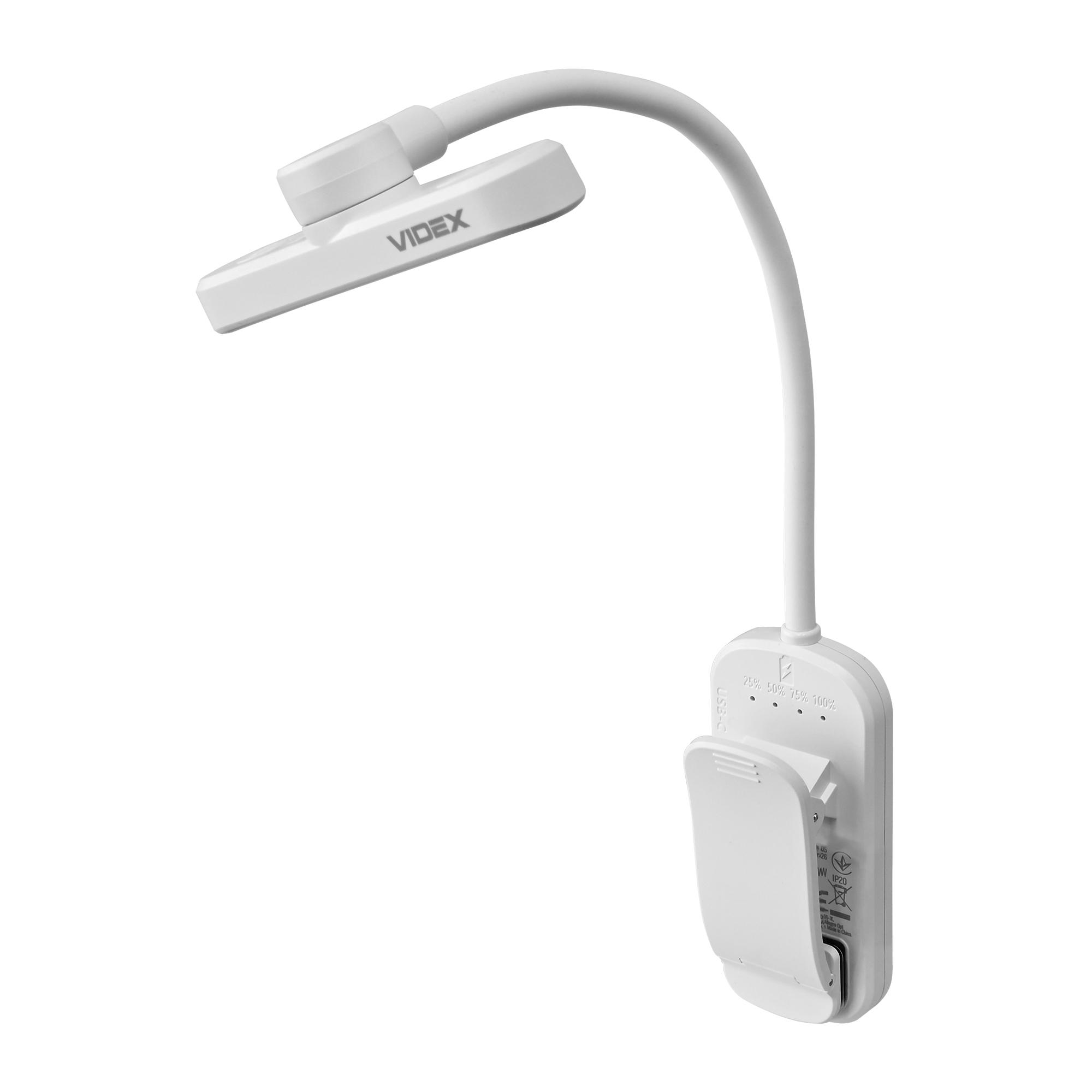 LED Світильник акумуляторний для читання VIDEX VL-NL134W White — фото 3 з 25