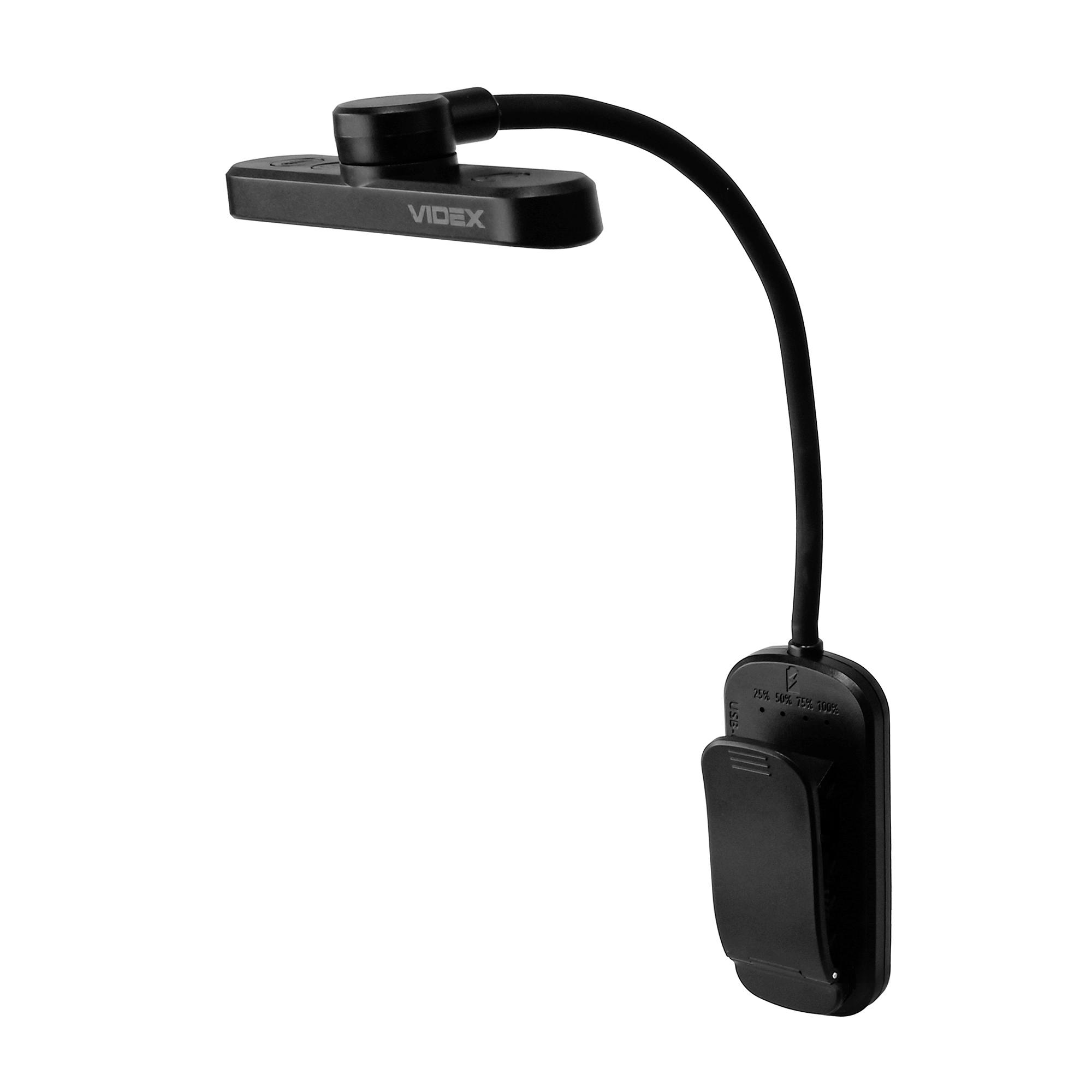 LED Світильник акумуляторний для читання VIDEX VL-NL134B Black — фото 3 з 23