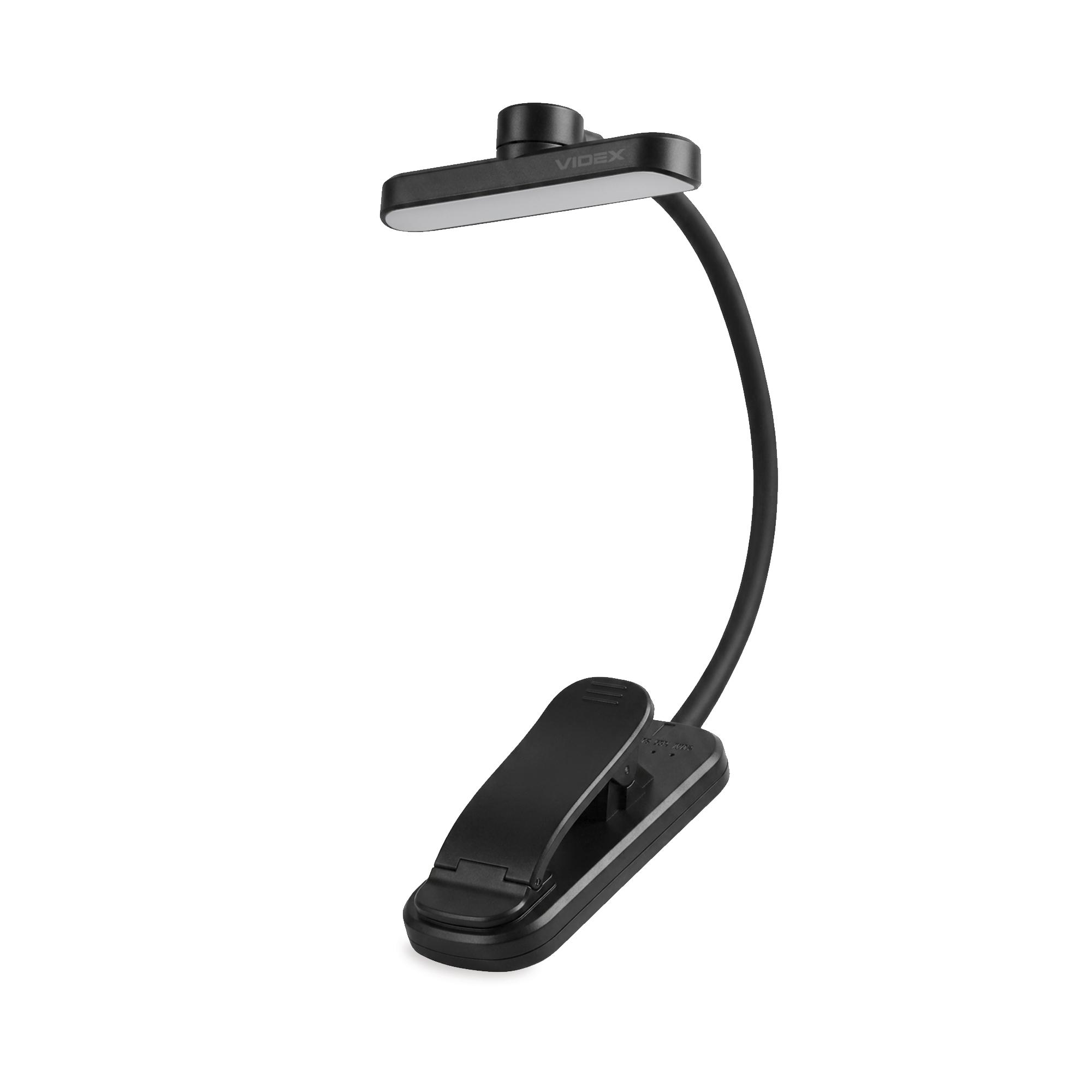 LED Світильник акумуляторний для читання VIDEX VL-NL134B Black — фото 2 з 23