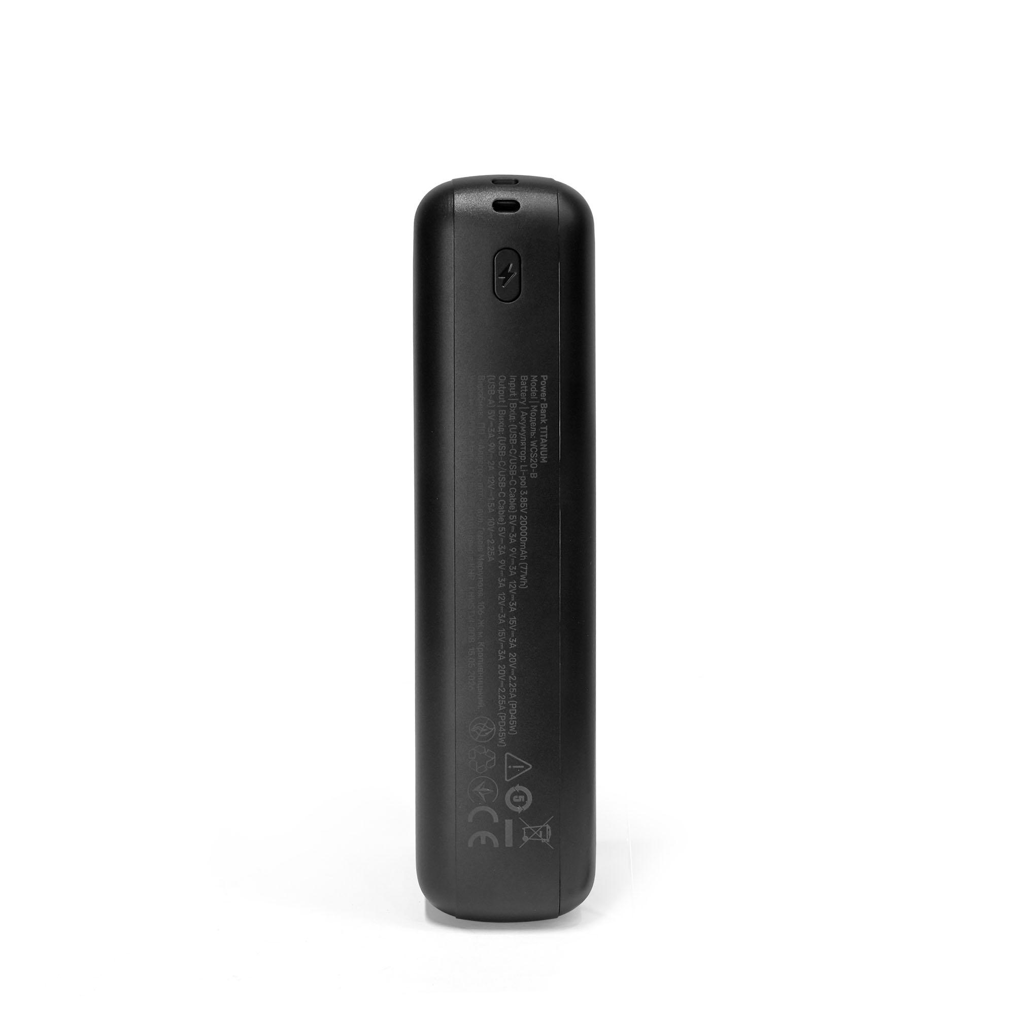Павербанк 20000mAh TITANUM WCS20 PD45W Black — фото 5 з 13